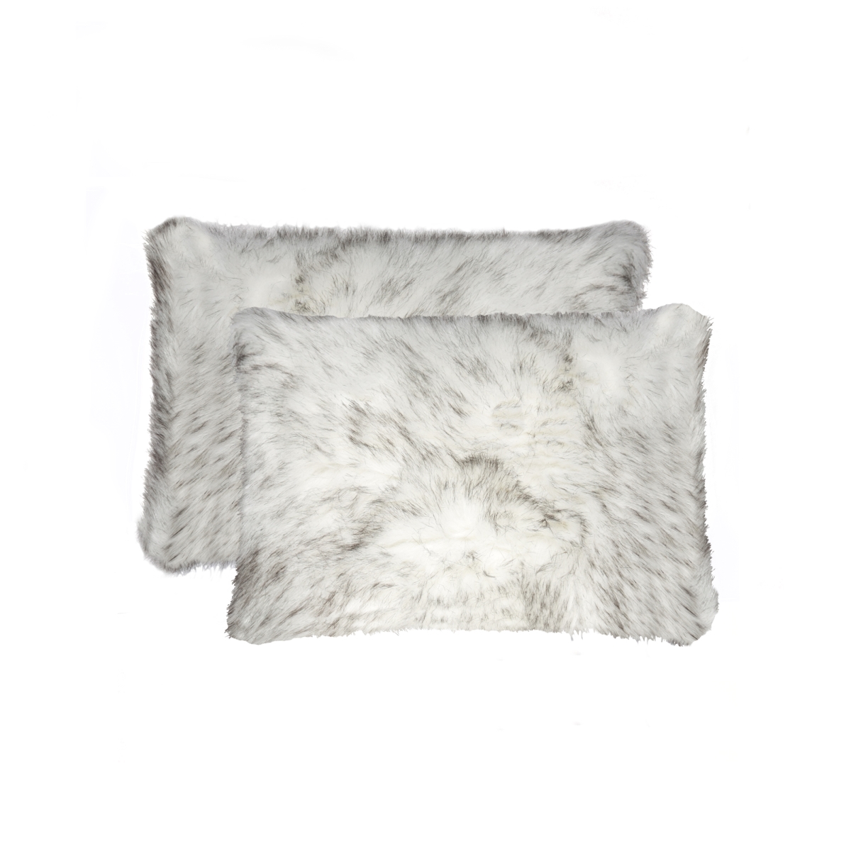 Picture of HomeRoots 317196 12 x 20 in. Fur Pillow&#44; Gradient Gray - Pack of 2