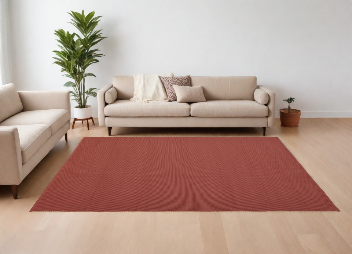 567765 9 x 12 ft. Hand Woven Rectangle Area Rug, Red & Tan