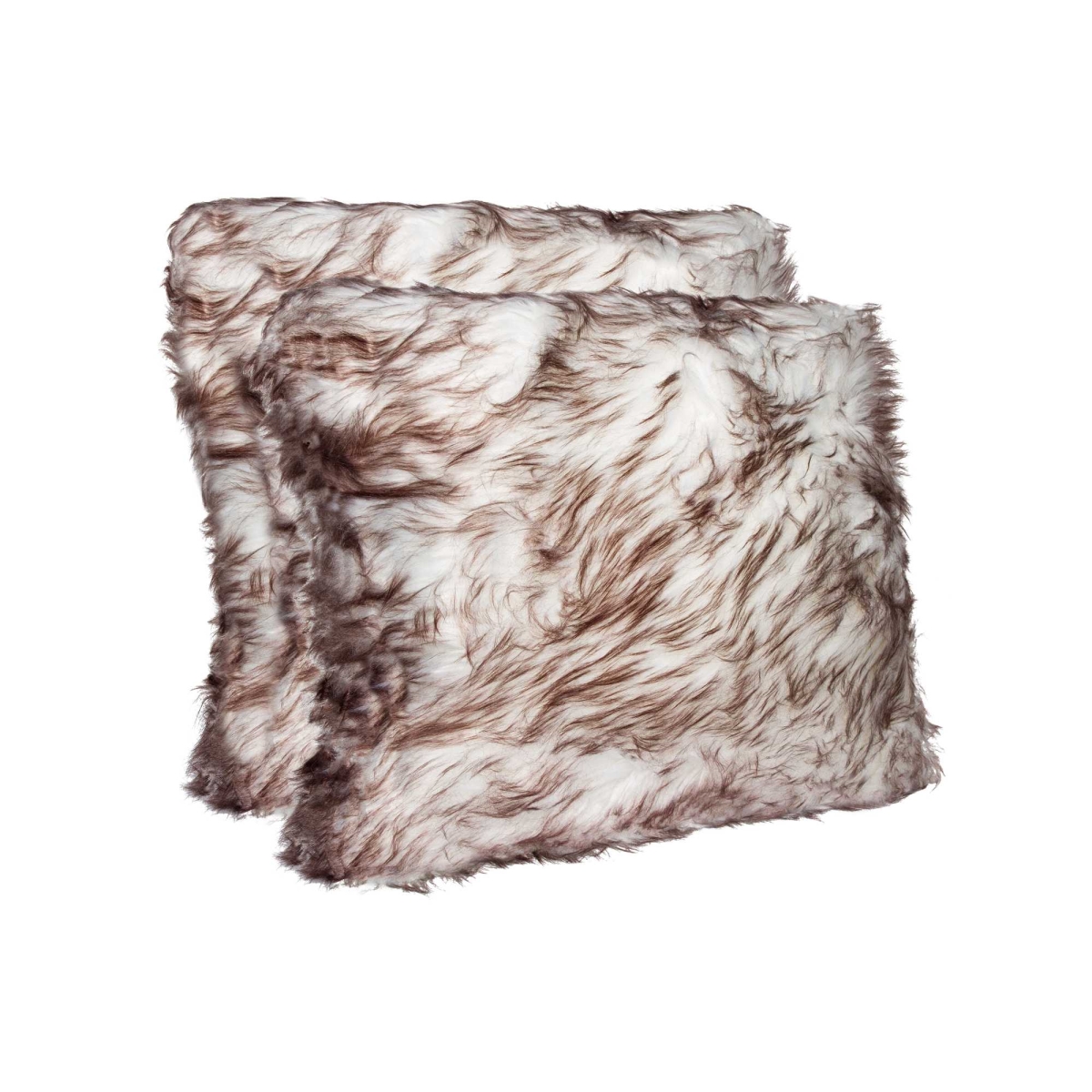 Picture of HomeRoots 317211 18 in. Fur Pillow, Gradient Chocolate - Pack of 2