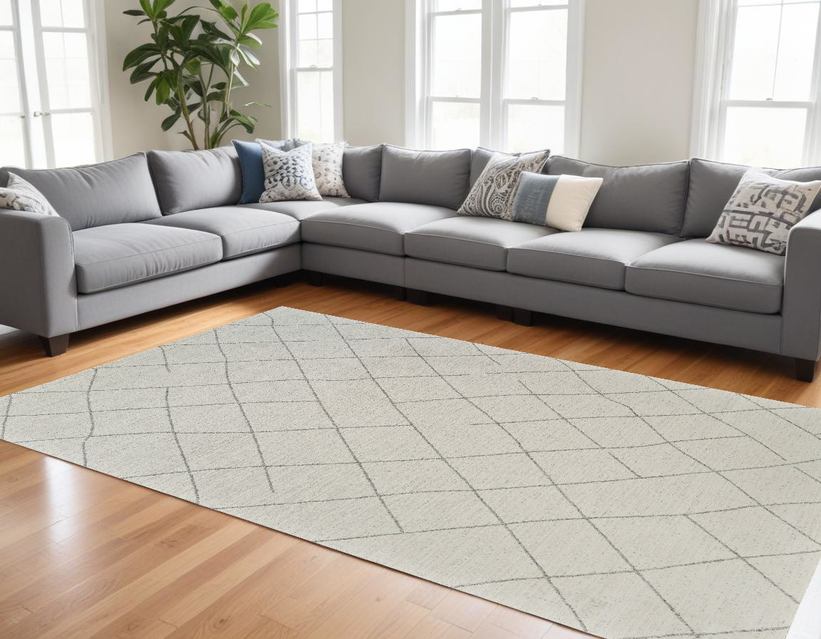 559107 7 x 10 ft. Abstract Distressed Rectangle Area Rug, Cream & Beige