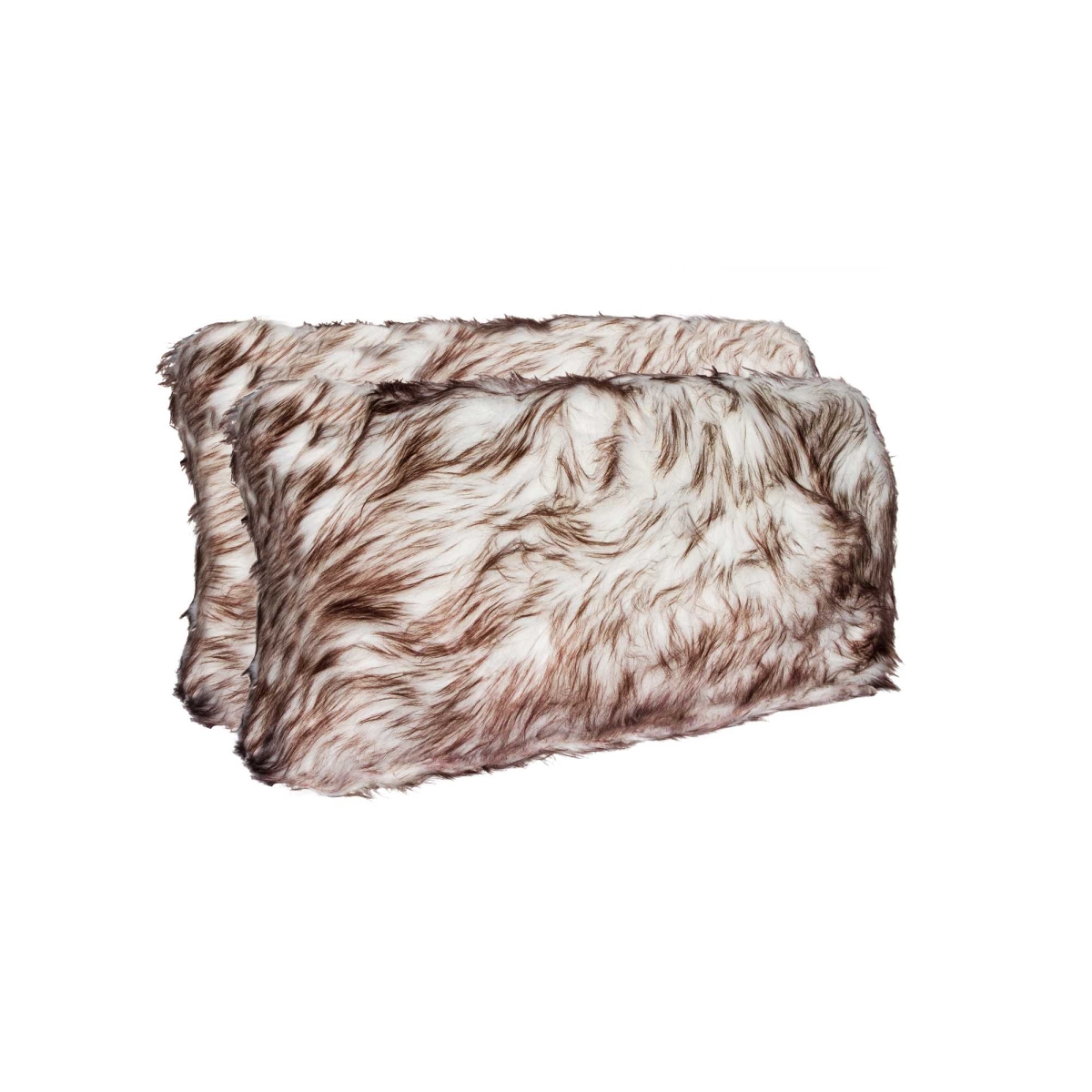 Picture of HomeRoots 317212 12 x 20 in. Fur Pillow, Gradient Chocolate - Pack of 2