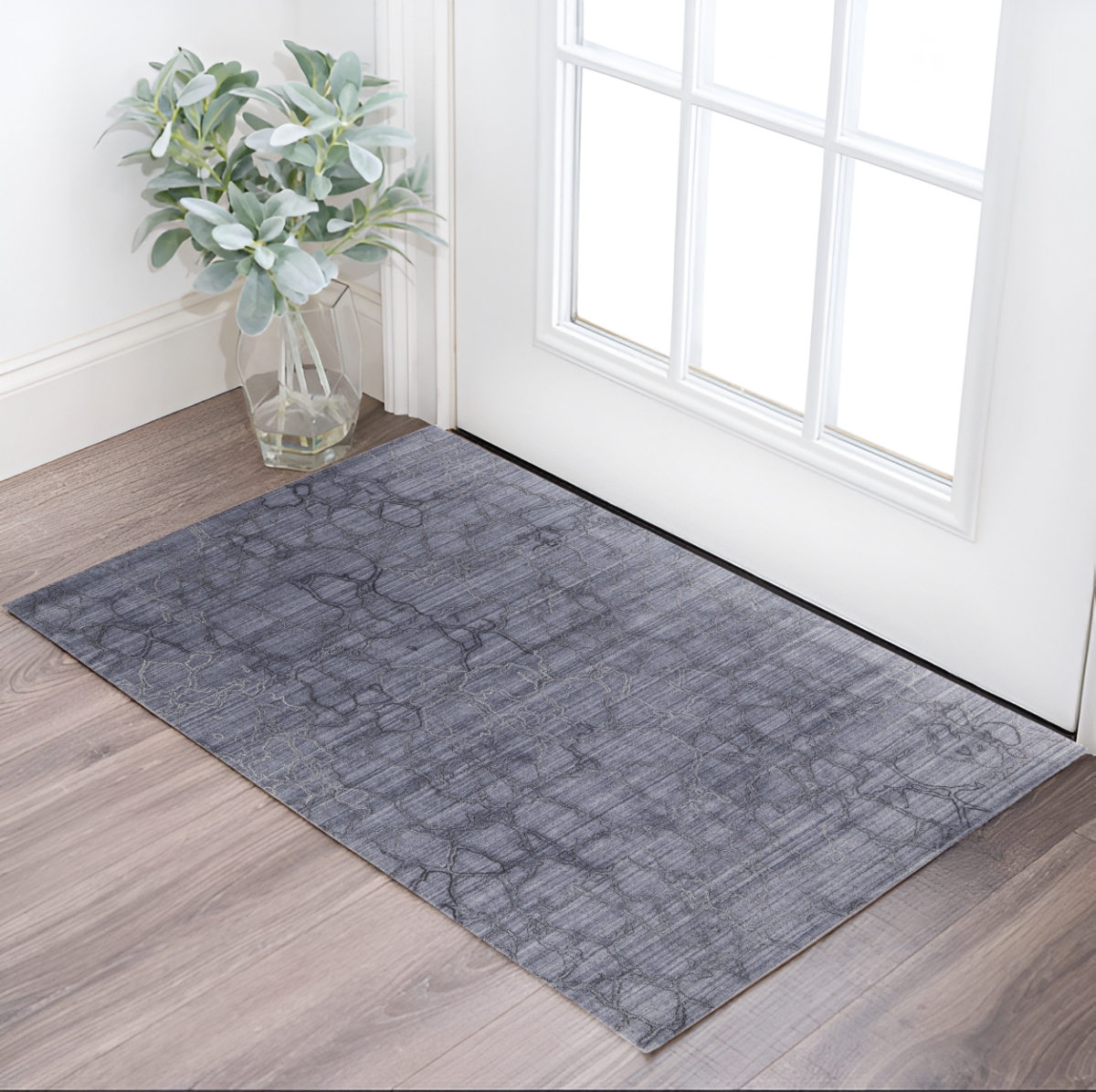 567850 2 x 3 ft. Abstract Hand Woven Rectangle Area Rug, Gray & Blue