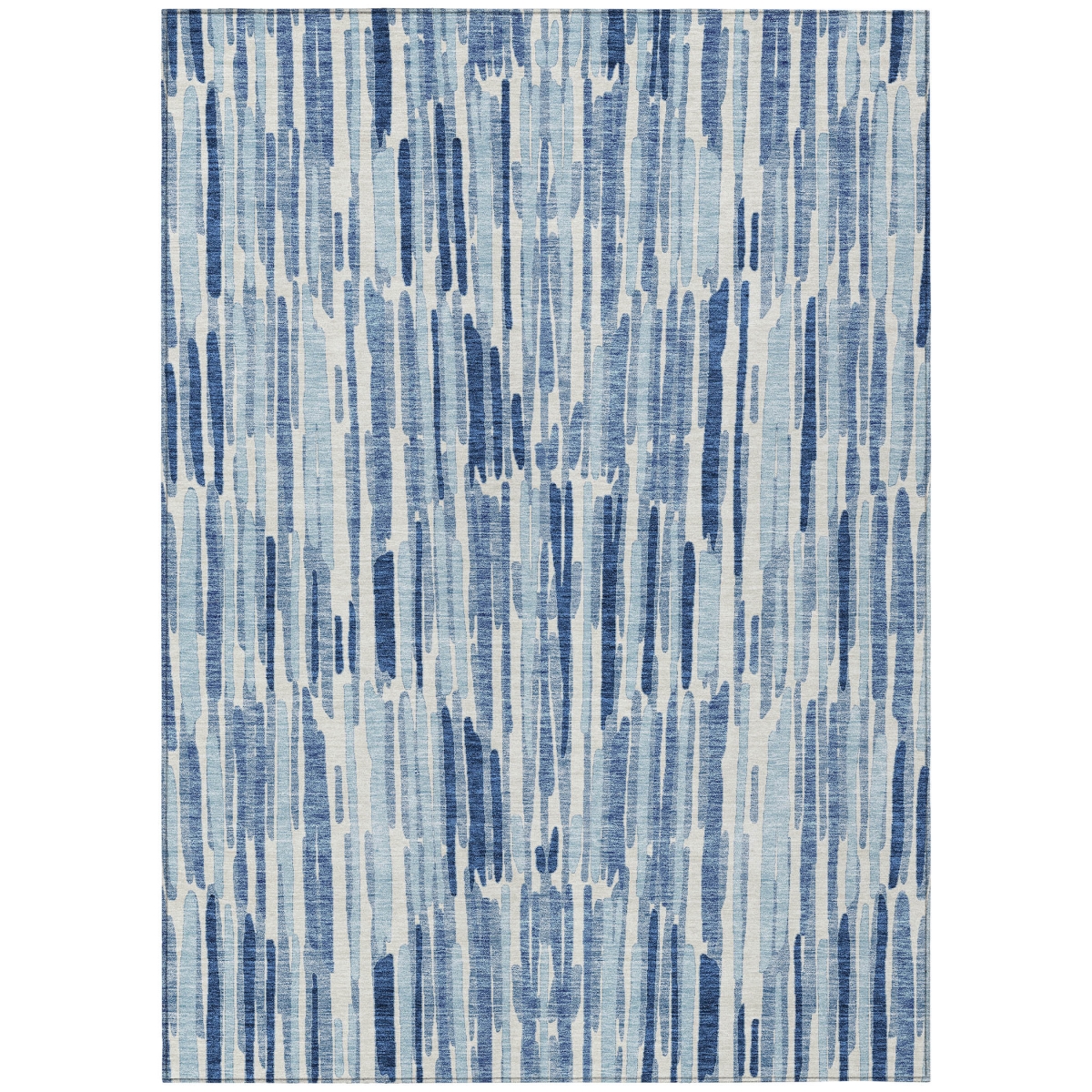 584067 10 x 14 ft. Abstract Washable Indoor & Outdoor Rectangle Area Rug, Navy Blue & Sky Blue