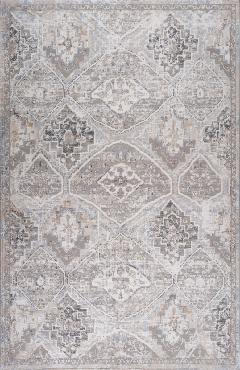 558909 5 x 8 ft. Oriental Distressed Rectangle Area Rug, Blue & Gray