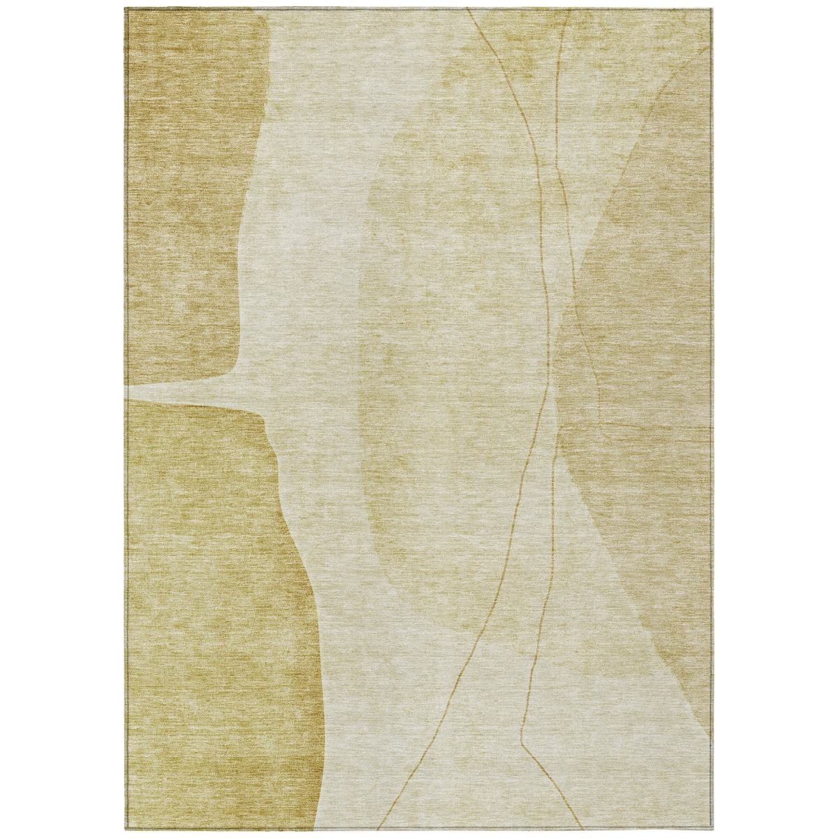 582025 10 x 14 ft. Abstract Washable Indoor & Outdoor Rectangle Area Rug, Gold, Wheat & Beige