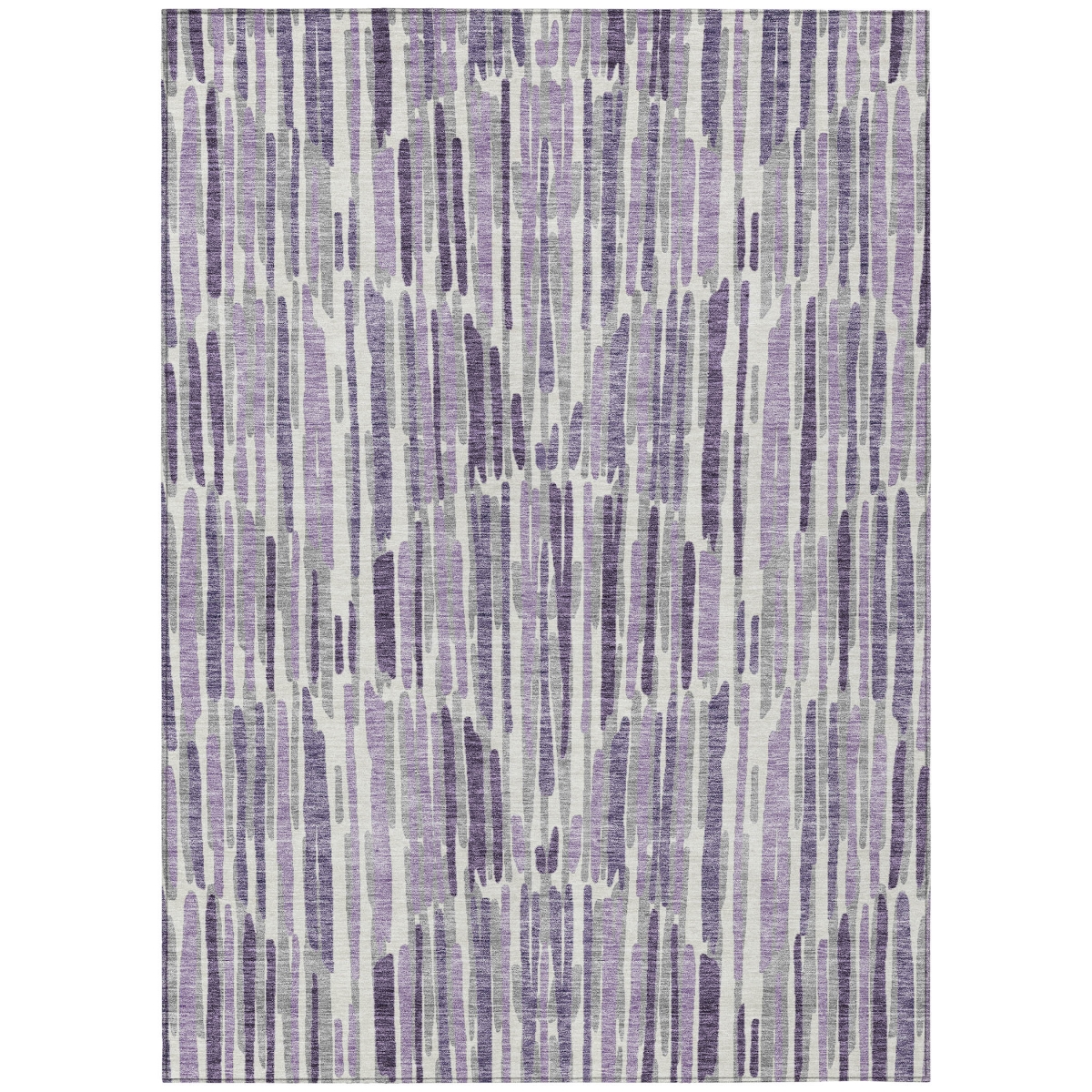 584103 10 x 14 ft. Abstract Washable Indoor & Outdoor Rectangle Area Rug, Purple, Ivory & Lavender