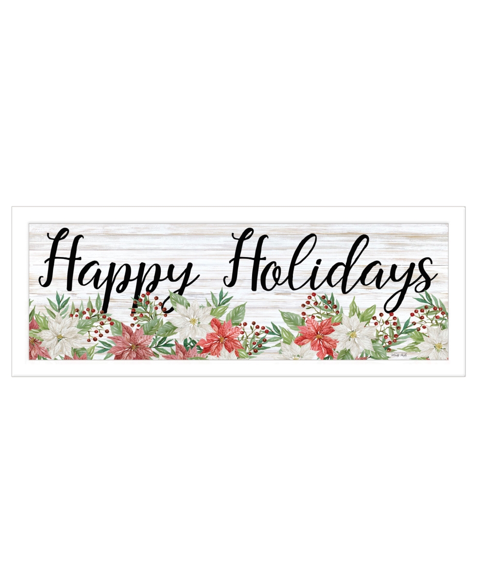 529701 Horizontal Happy Holiday White Framed Print Wall Art