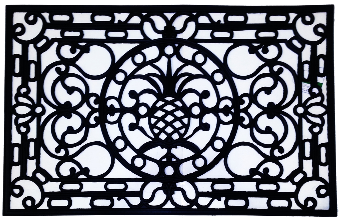 Pineapple Outdoor Door Mat - Black - 18 x 30 in. - Durable Rubber Design