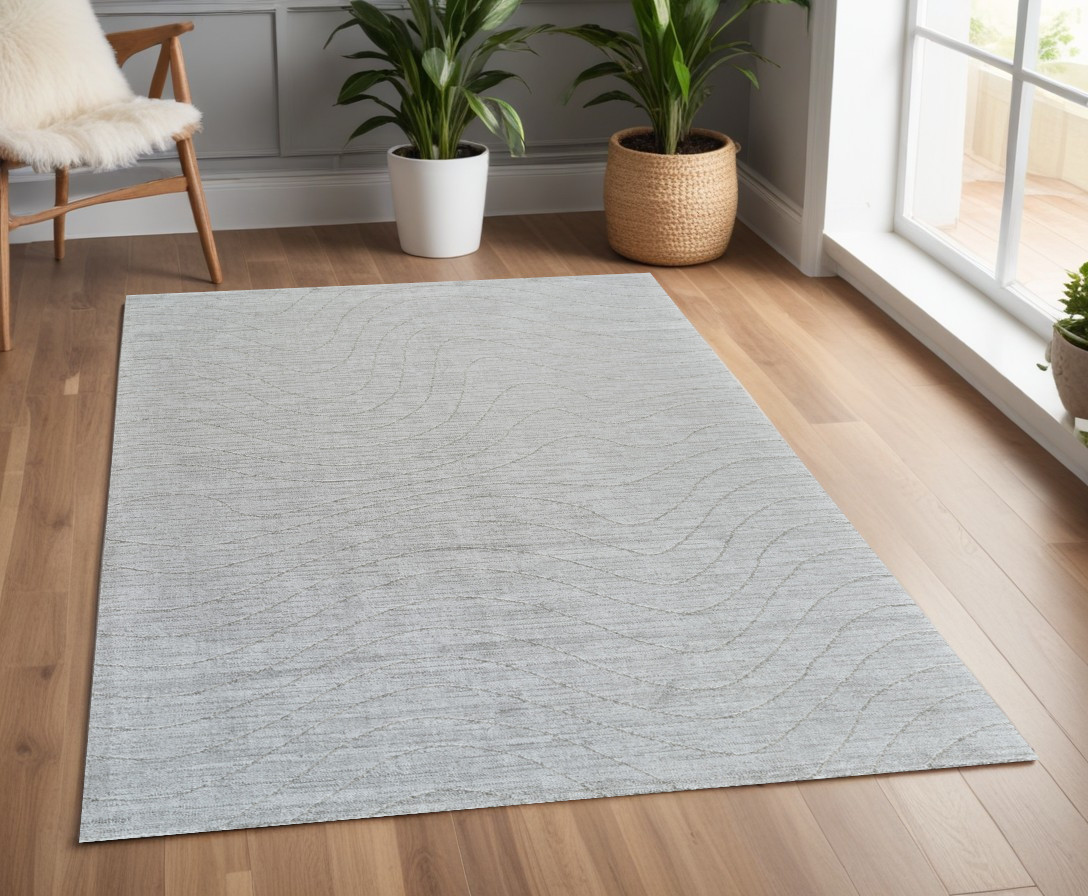 559085 4 x 6 ft. Abstract Non Skid Rectangle Area Rug, Gray