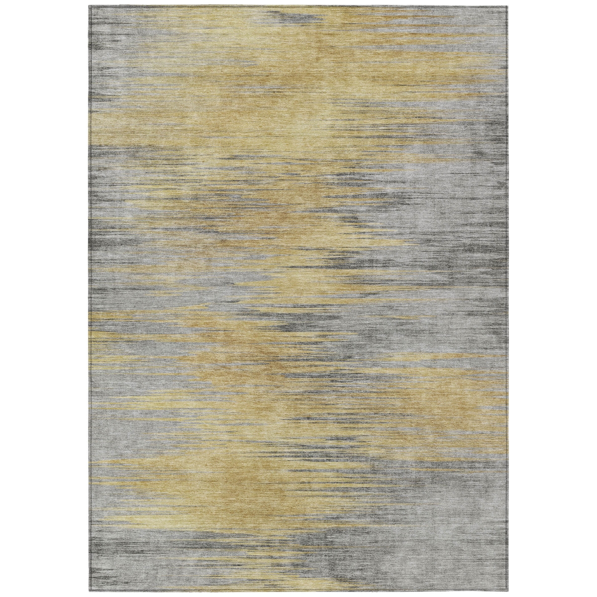 587164 3 x 5 ft. Abstract Washable Indoor & Outdoor Rectangle Area Rug, Gold, Gray & Charcoal