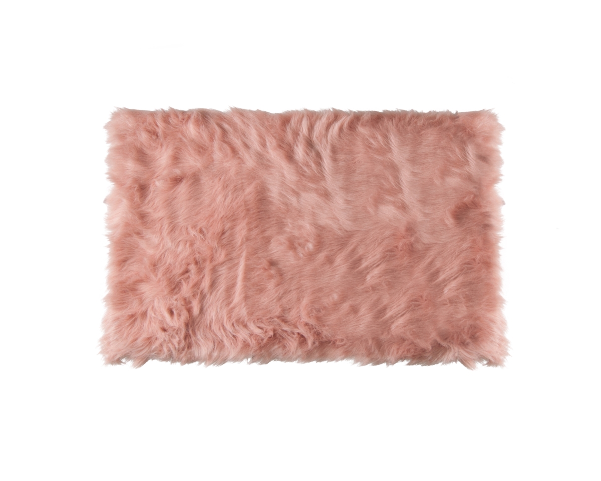2 x 3 in. Fur Sheepskin Rug & Throw - Dusty Rose