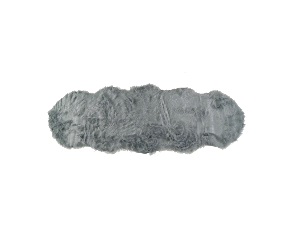 317268 2 x 6 in. Sheepskin Rug - Grey