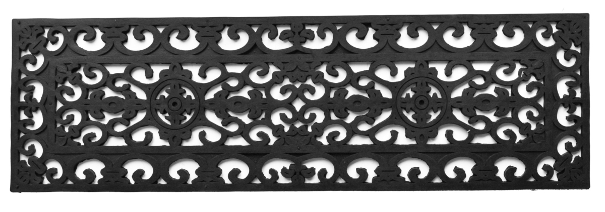 Picture of HomeRoots 576943 Modern 9 x 30 in. Black Rubber Outdoor Door Mat