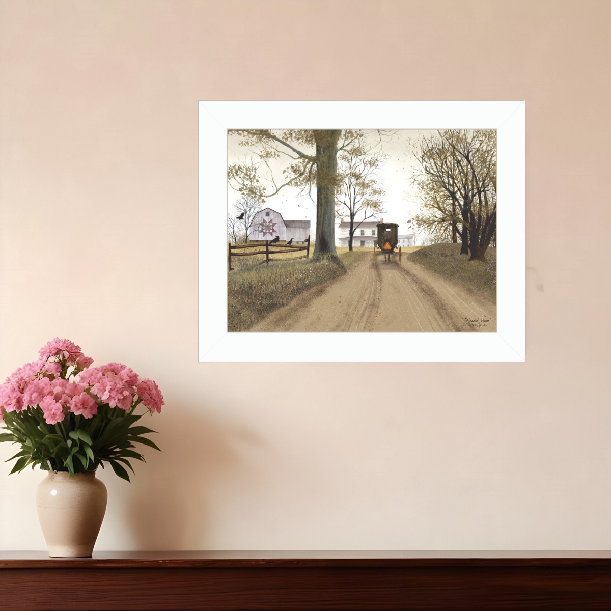 415257 Horizontal Headin Home White Framed Print Wall Art