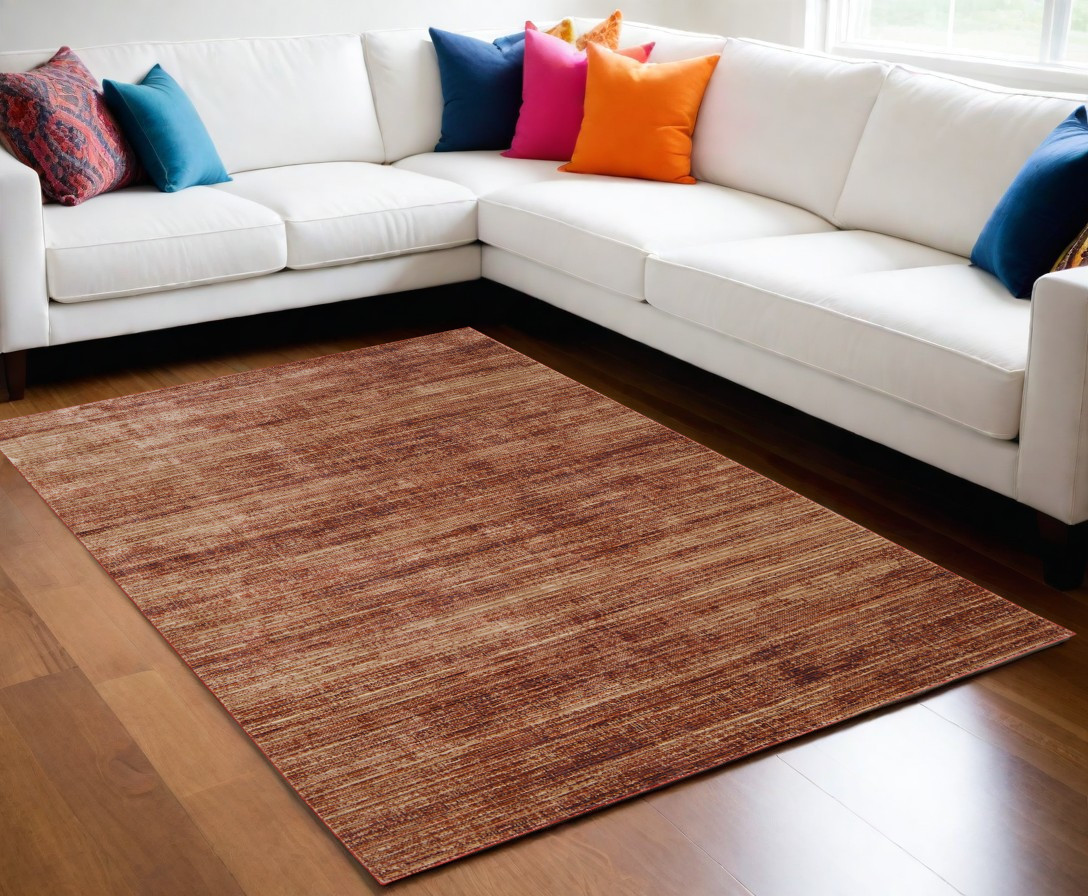 566835 5 x 8 ft. Power Loom Rectangle Area Rug, Tan & Brown