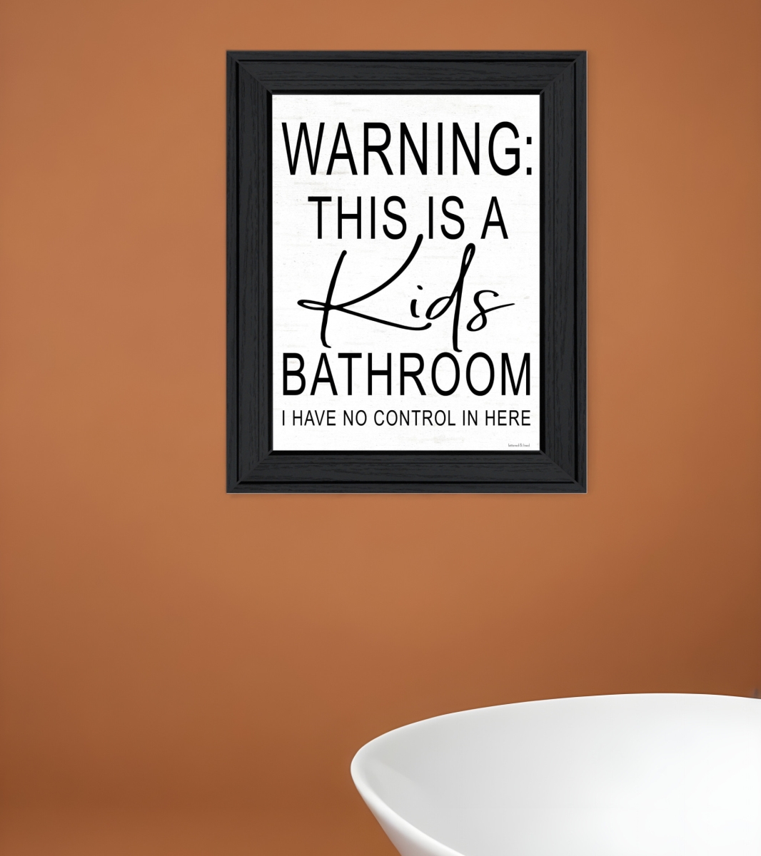 Picture of HomeRoots 530096 Rectangle Kids Bathroom Black Framed Print Bathroom Wall Art