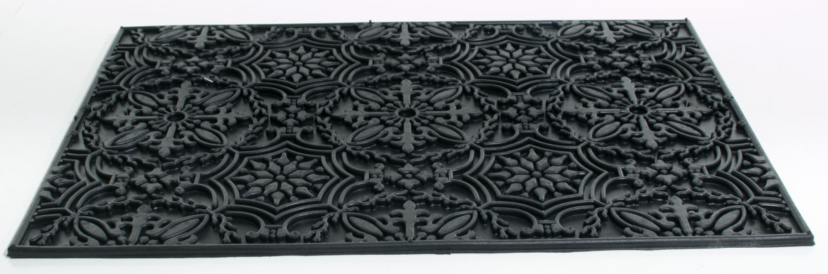 573976 16 x 24 in. Black Rubber Outdoor Door Mat