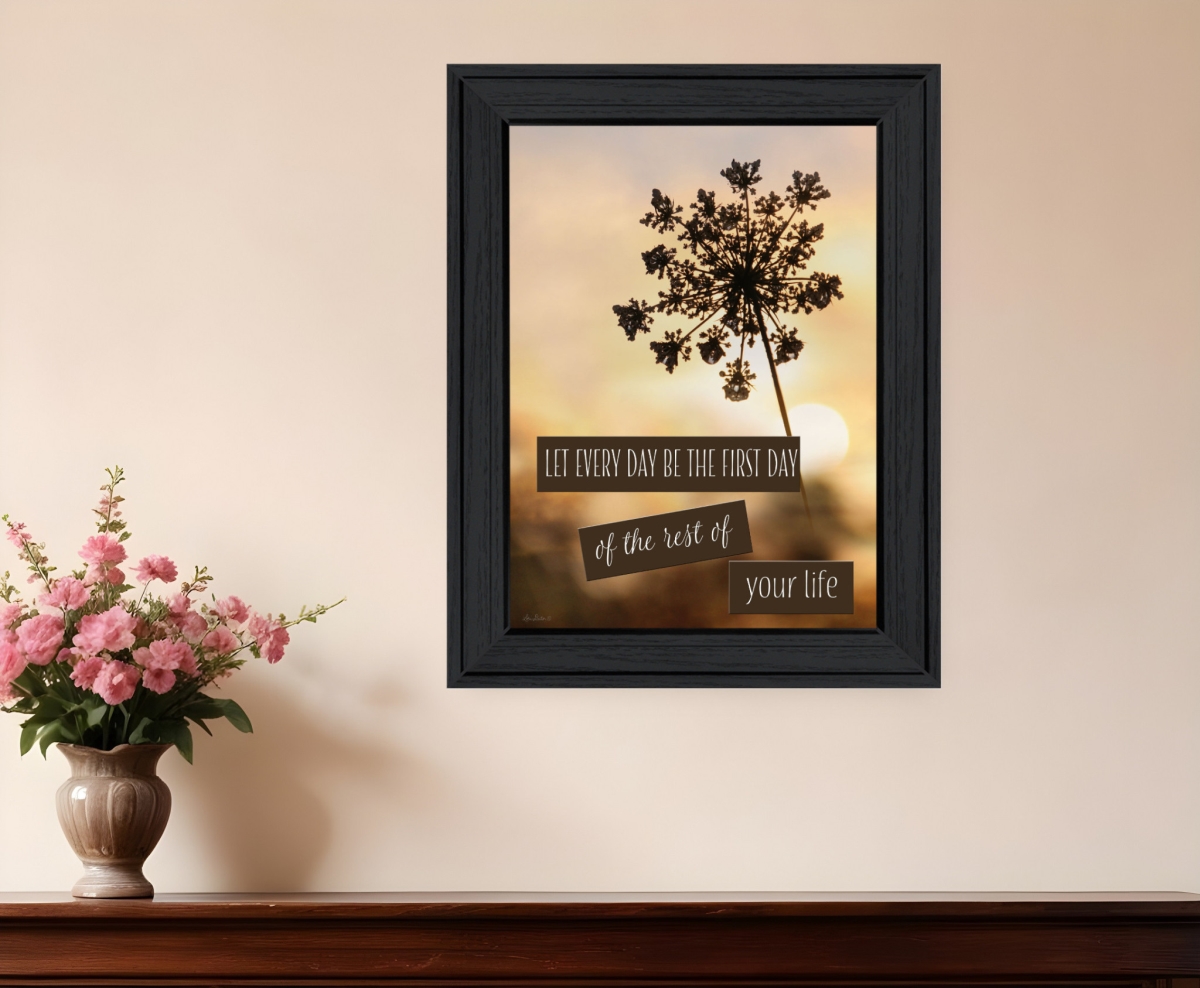 530044 Rectangle The First Day Black Framed Print Wall Art