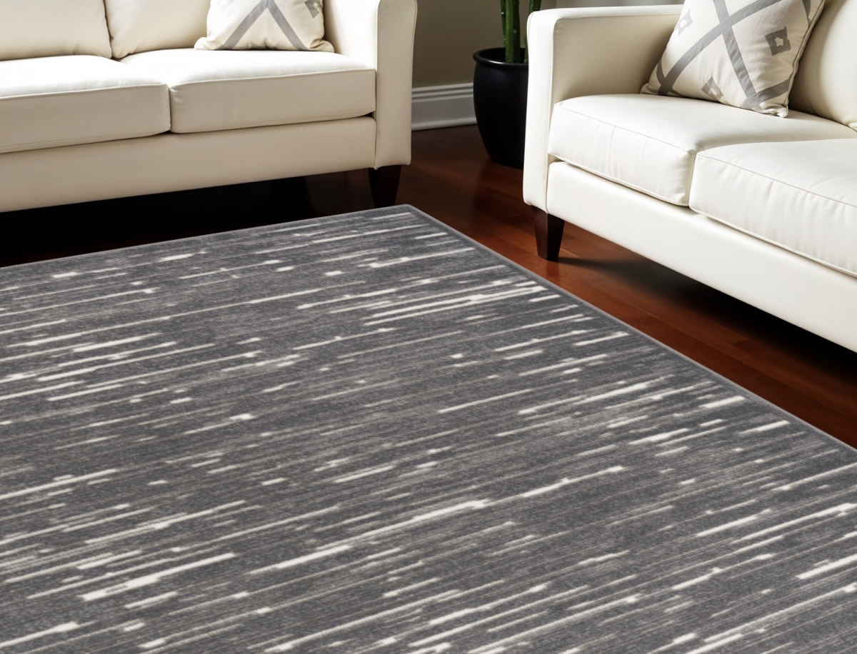 569762 8 x 10 ft. Geometric Rectangle Area Rug, Gray