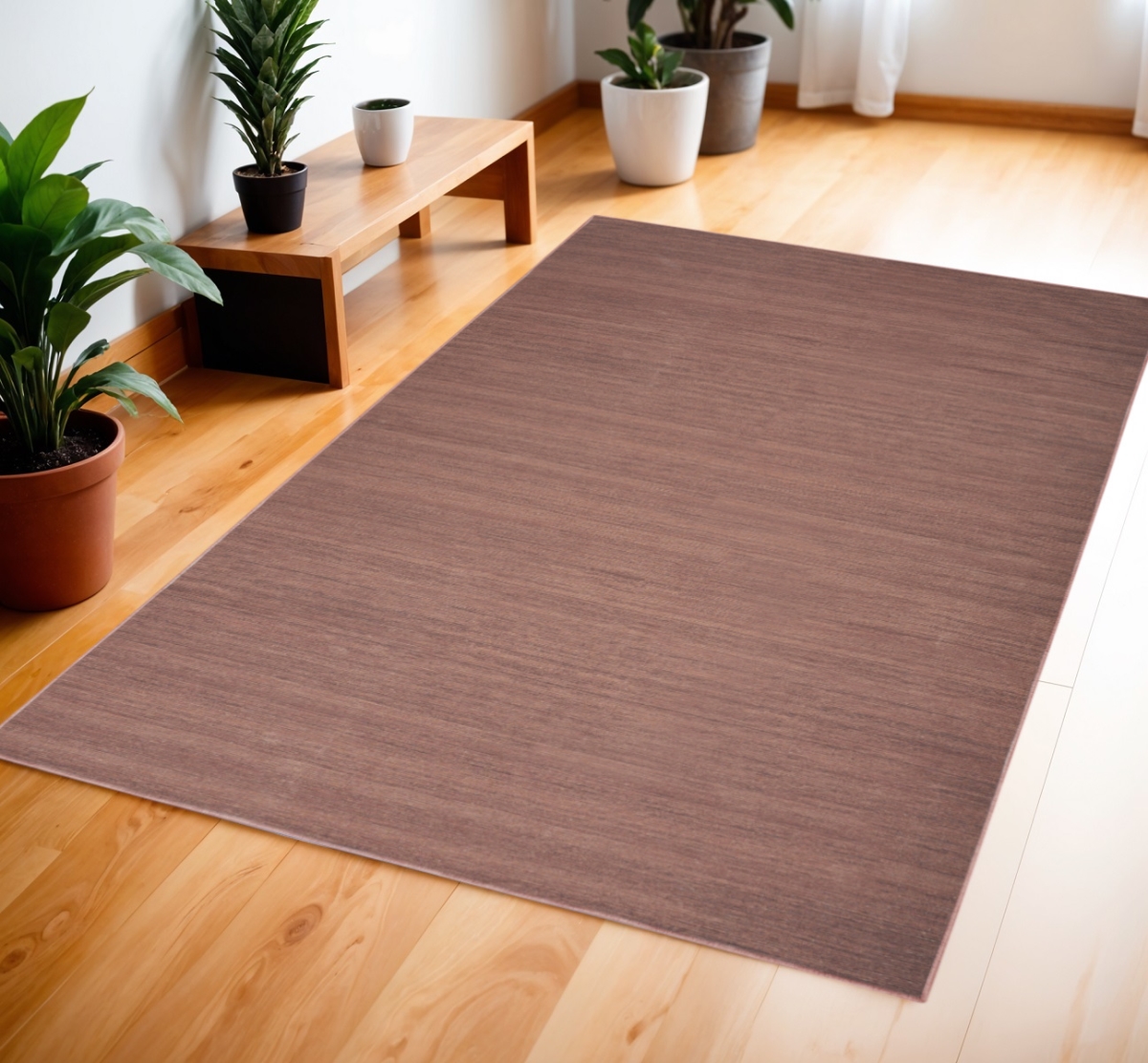 552570 4 x 6 ft. Abstract Washable Rectangle Area Rug, Brown