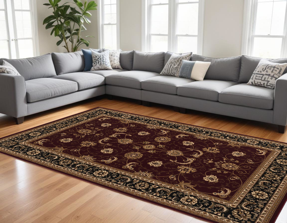 528820 10 x 13 ft. Oriental Distressed Rectangle Area Rug, Red & Beige