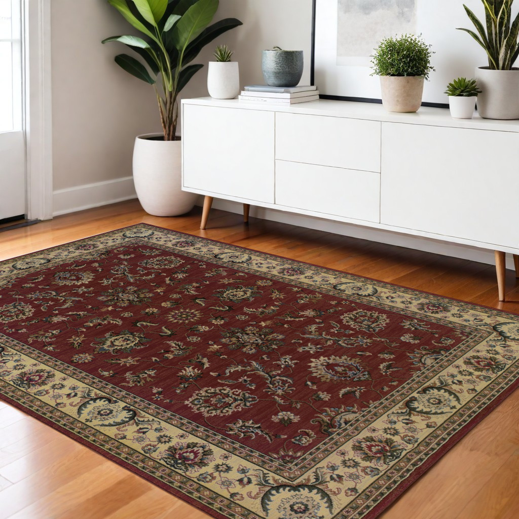 574378 4 x 6 ft. Oriental Rectangle Area Rug, Red & Ivory
