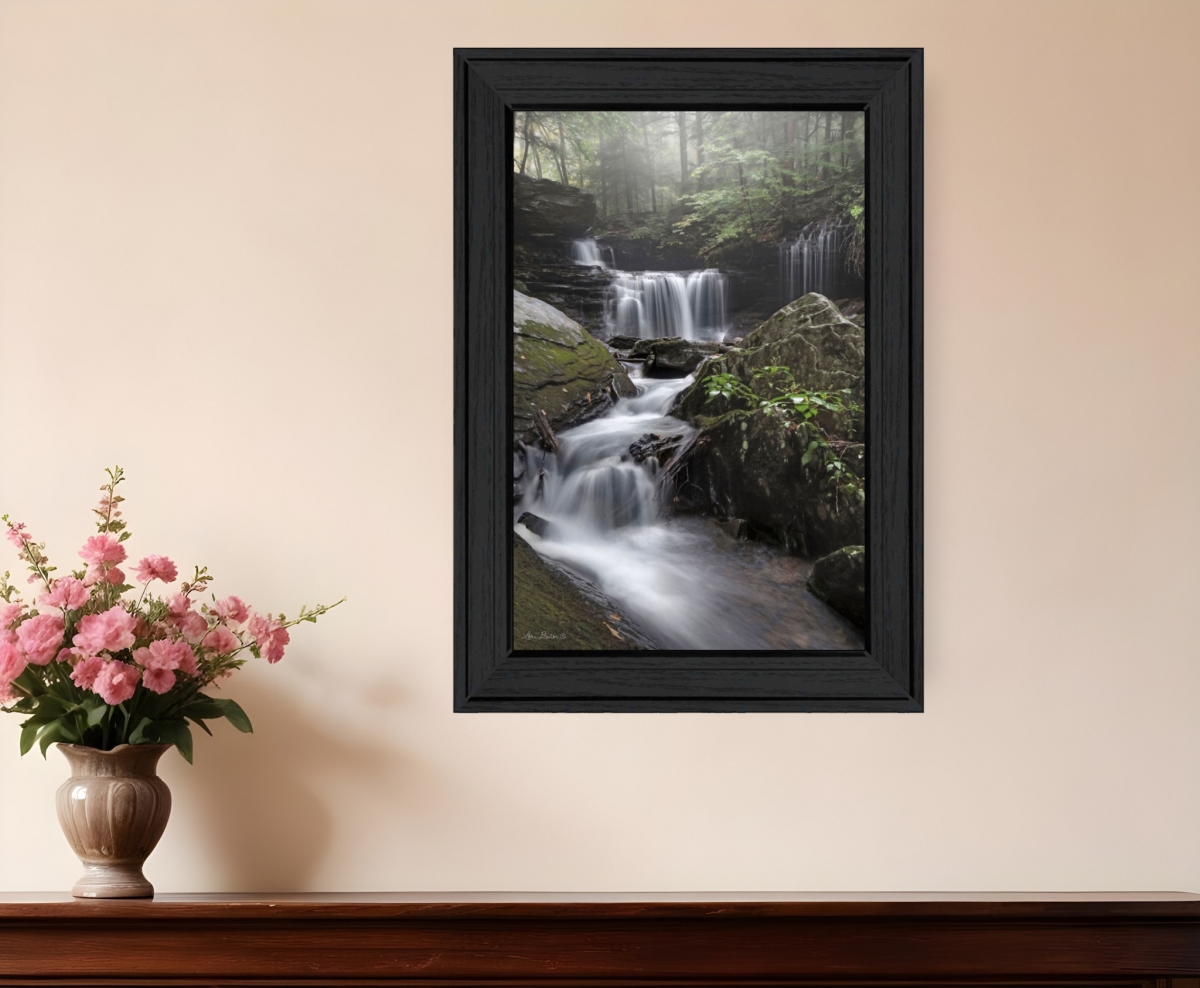 530008 Modern Ricketts Waterfall Black Framed Print Wall Art