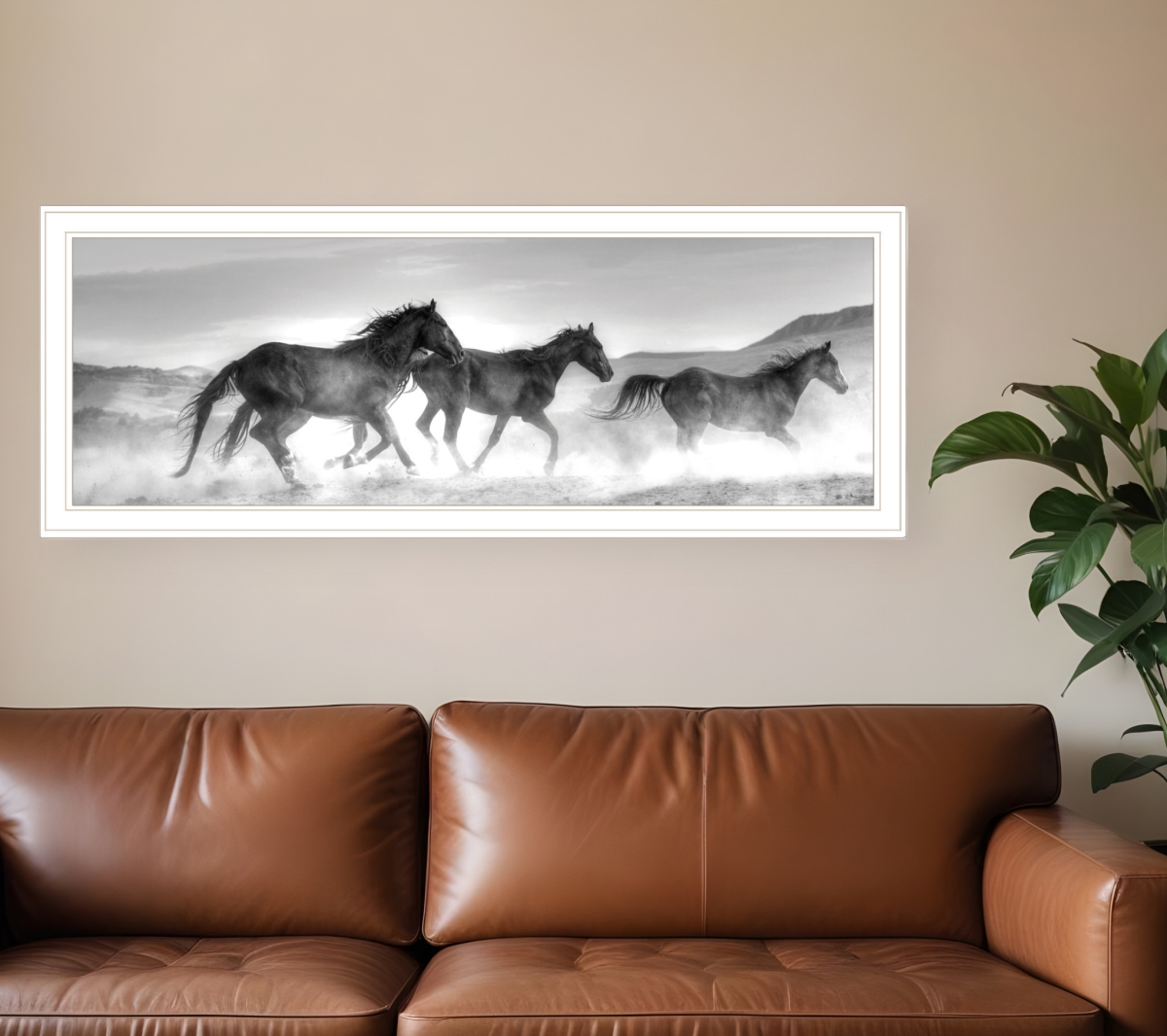 529960 Horses Rolling by White Framed Print Wall Art