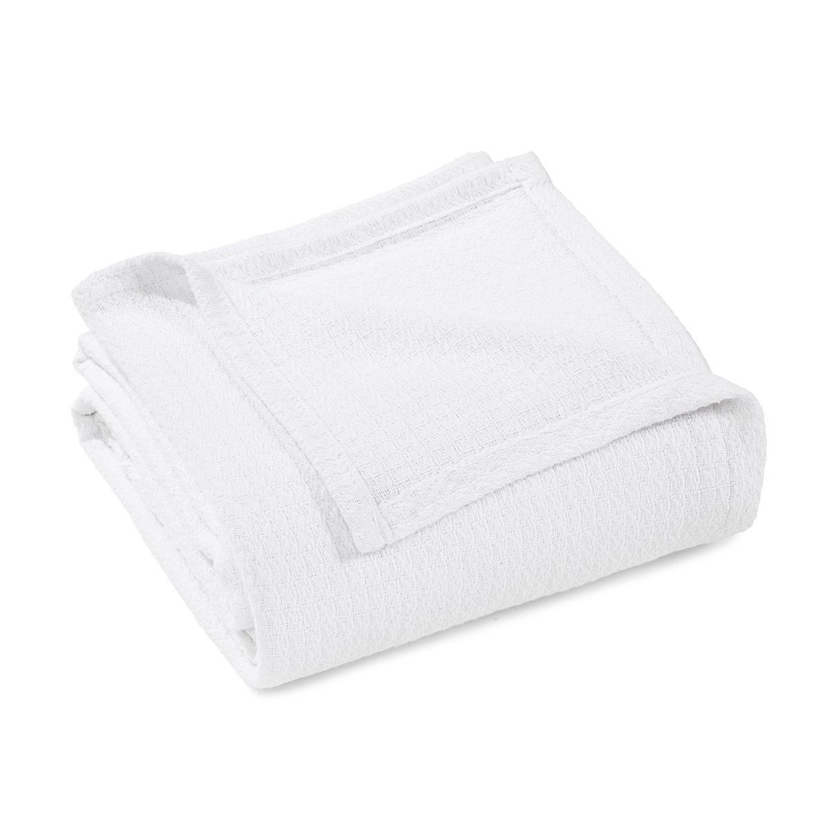 527505 King Size White Cotton Waffle Weave Honeycomb Blanket