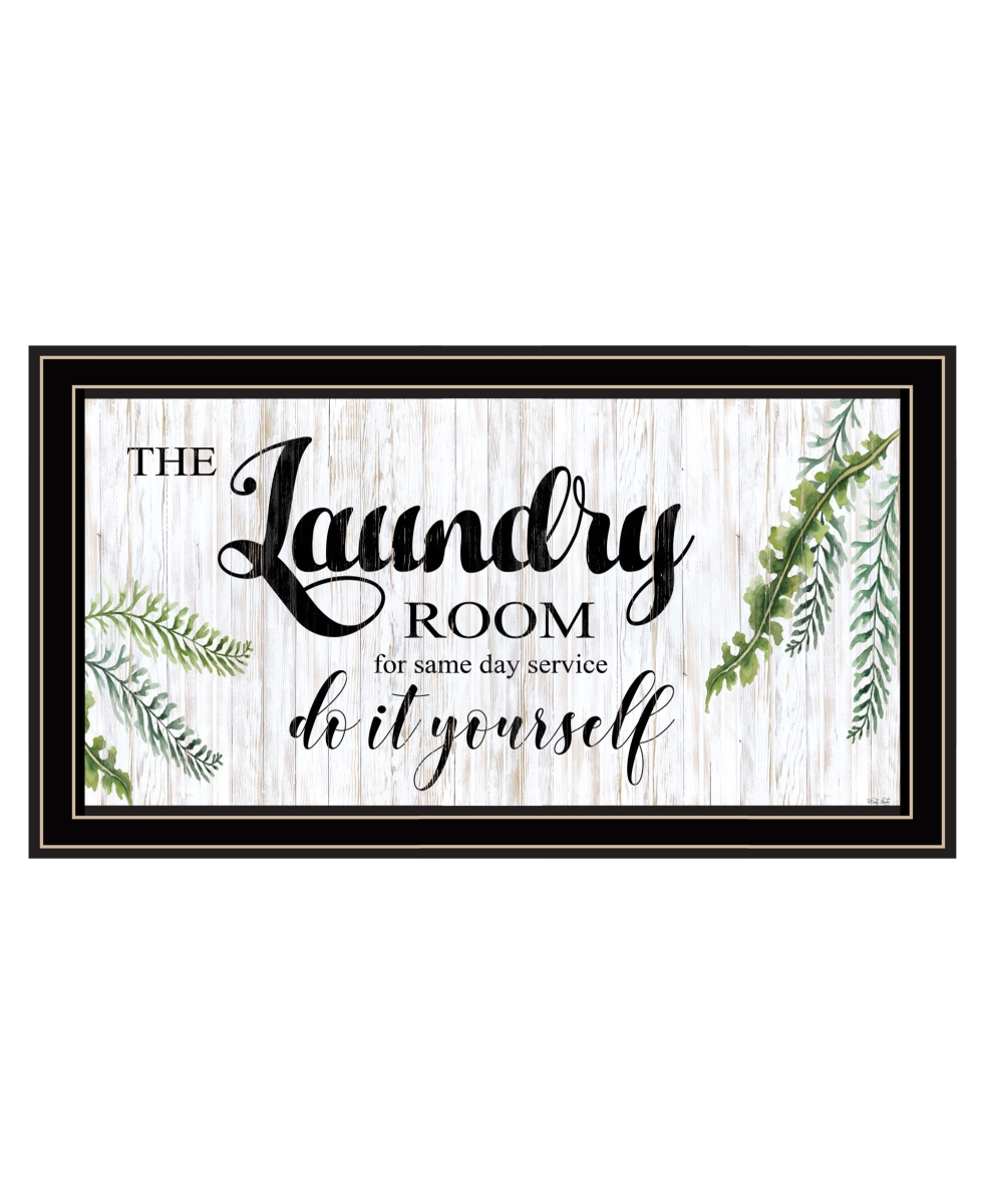 529717 The Laundry Room Same Day Service Black & Brown Framed Print Laundry Wall Art