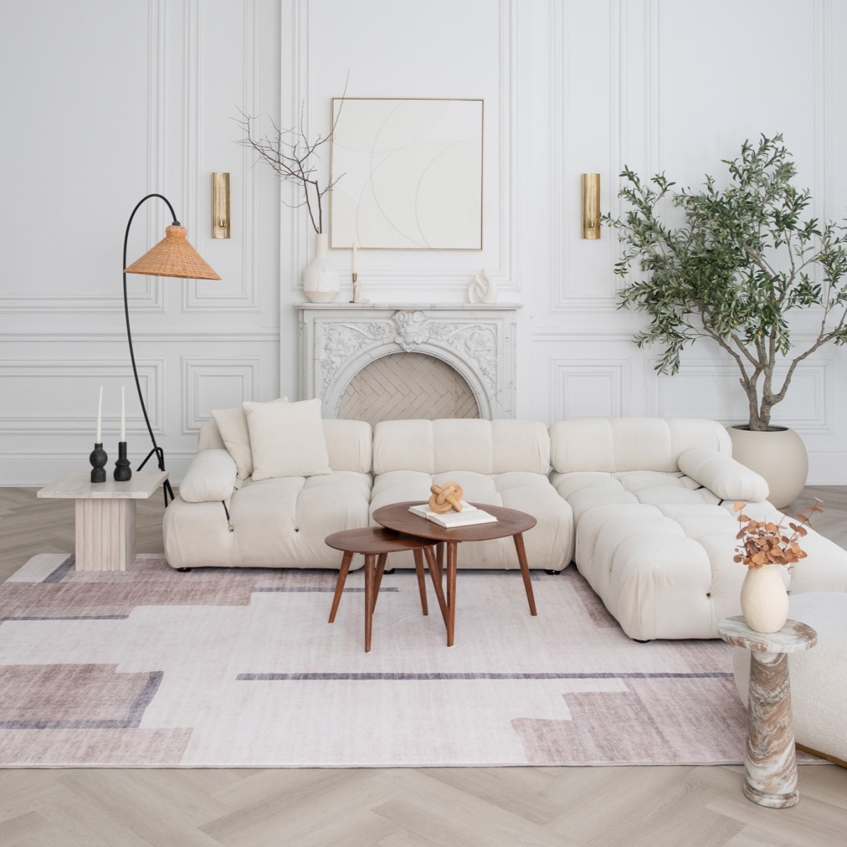 570060 5 x 8 ft. Abstract Rectangle Area Rug, Beige & Brown