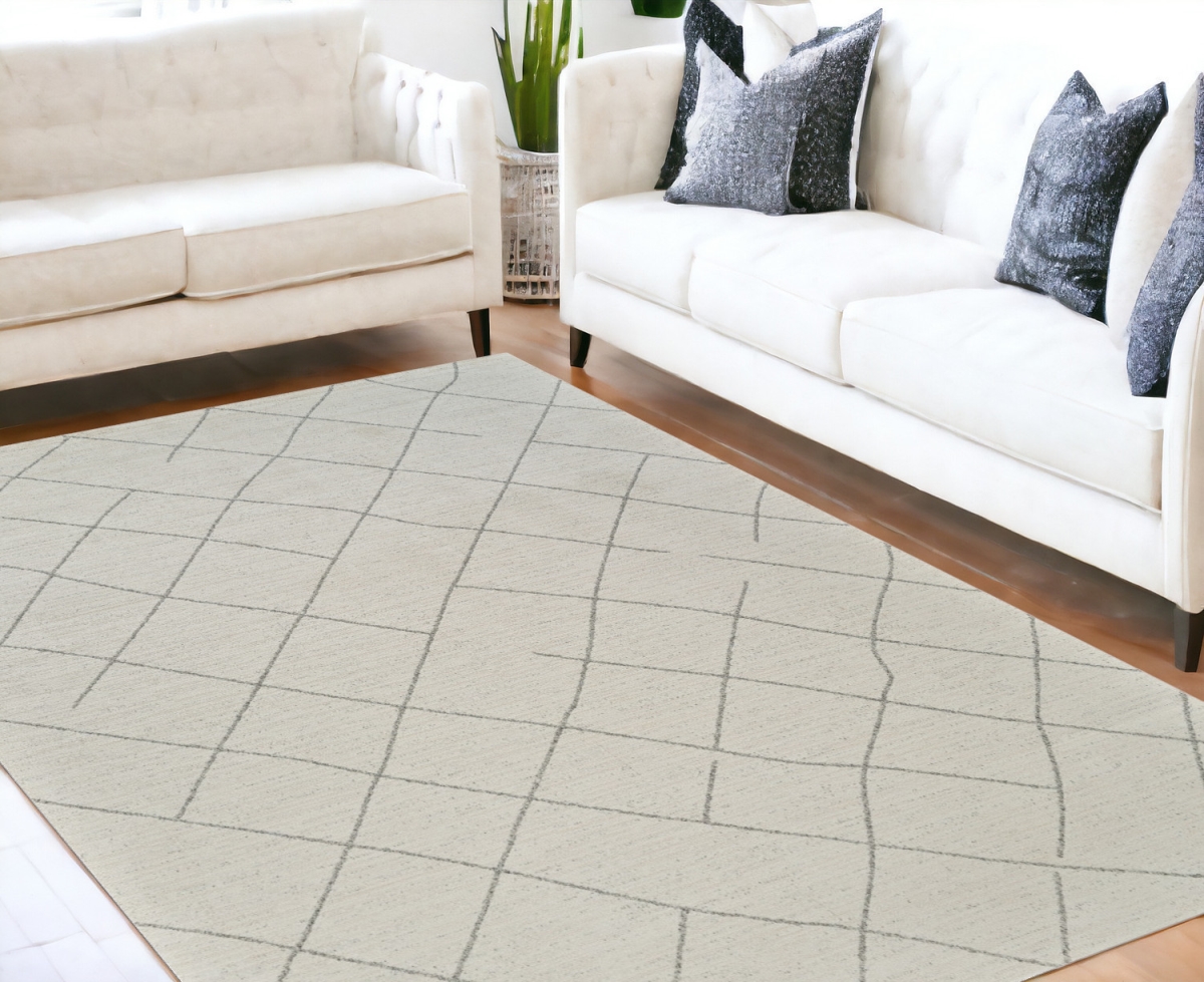 559106 5 x 8 ft. Abstract Distressed Rectangle Area Rug, Cream & Beige