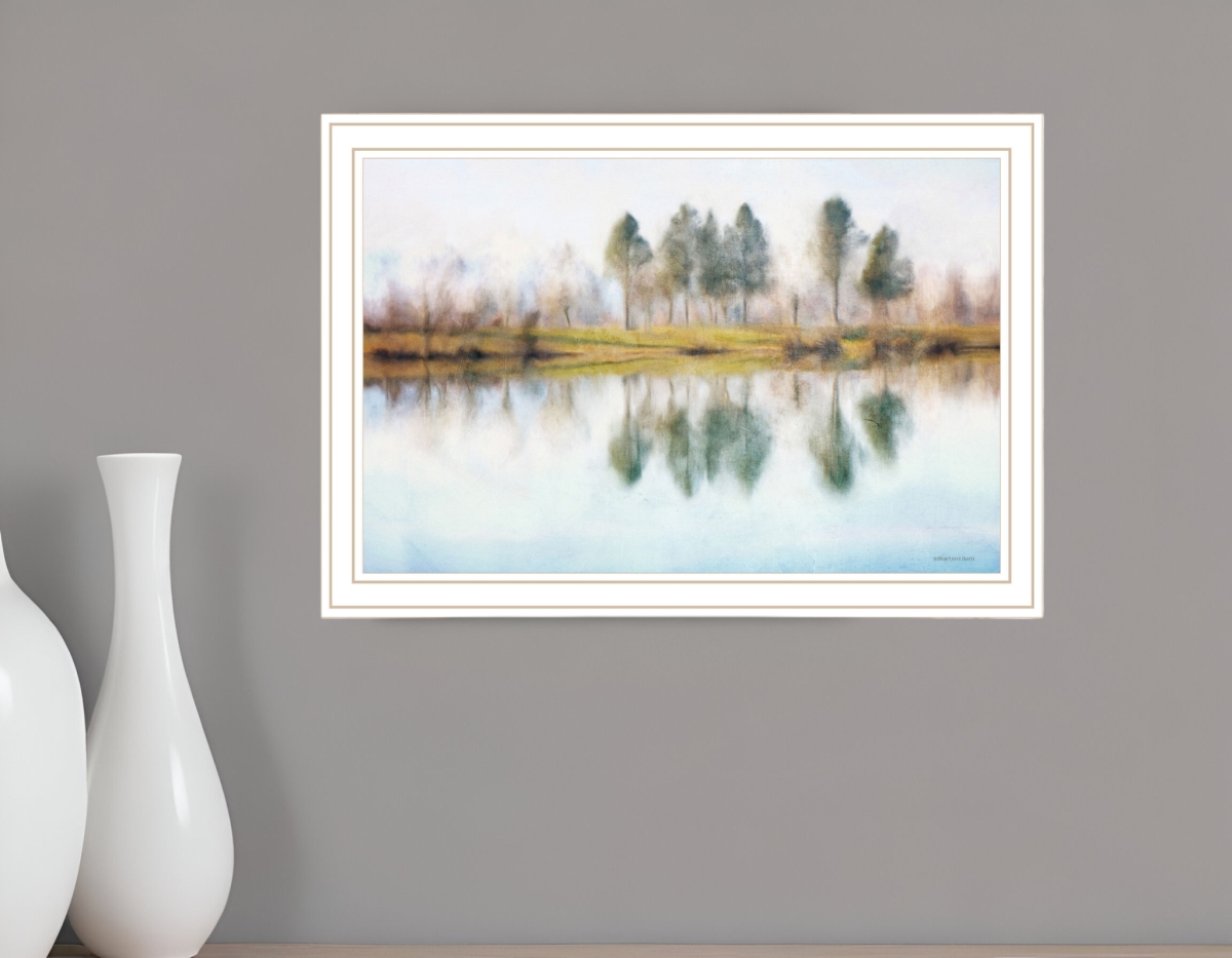 529632 Lake Reflections White Framed Print Wall Art