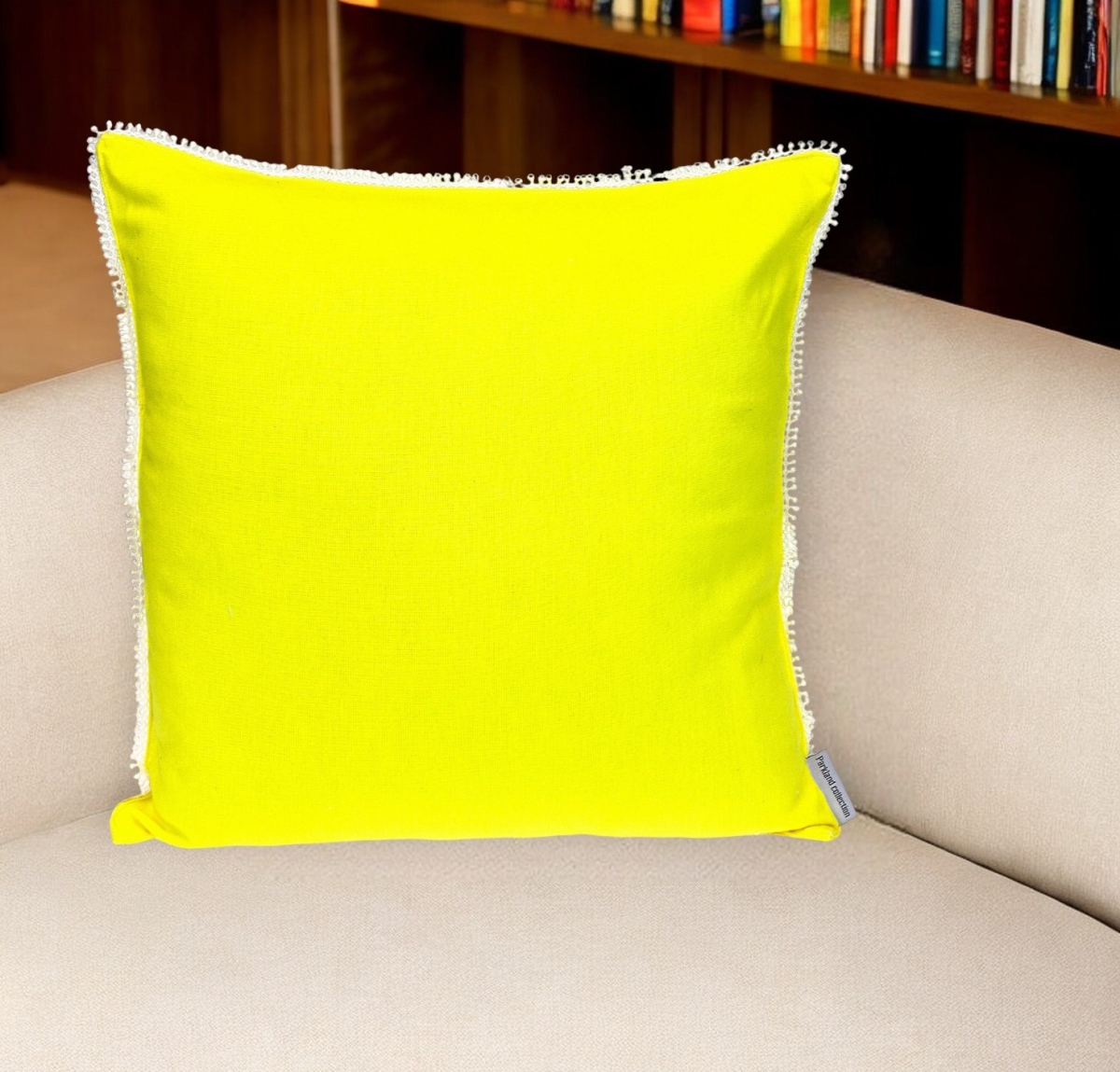 529316 20 in. Yellow Cotton Throw Pillow