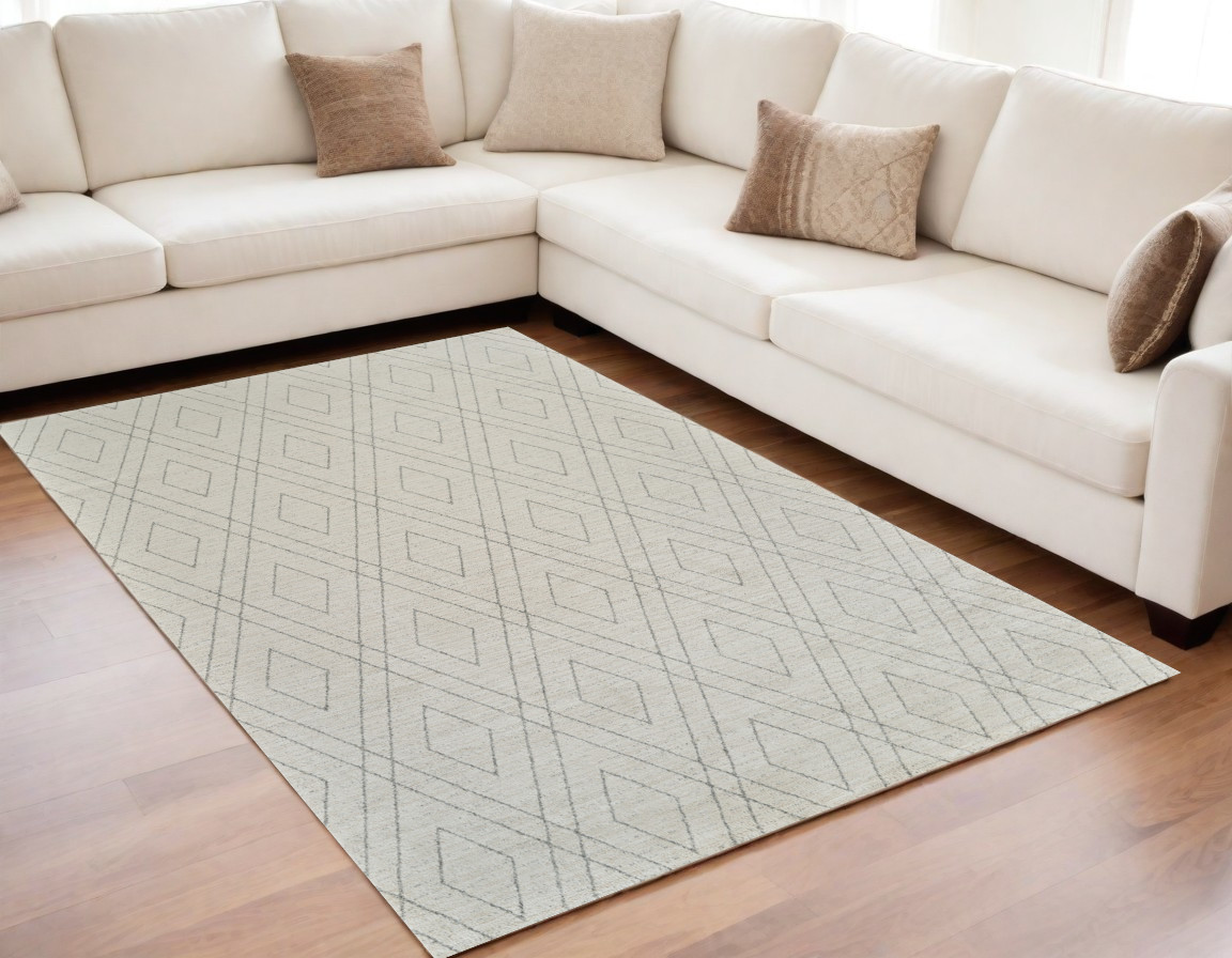 559080 5 x 8 ft. Abstract Non Skid Rectangle Area Rug, Beige & Gray