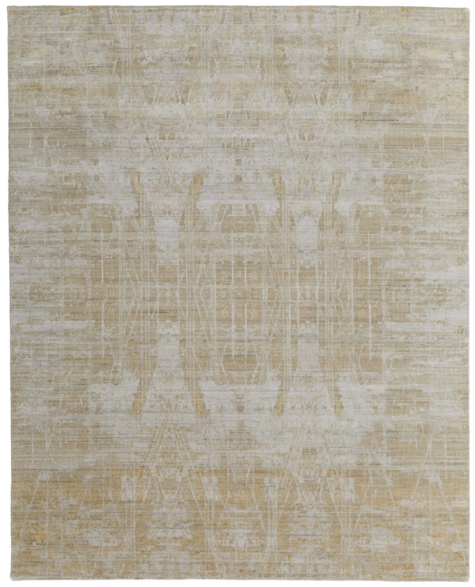 566967 3 x 5 ft. Yellow & Ivory Abstract Hand Woven Rectangle Area Rug