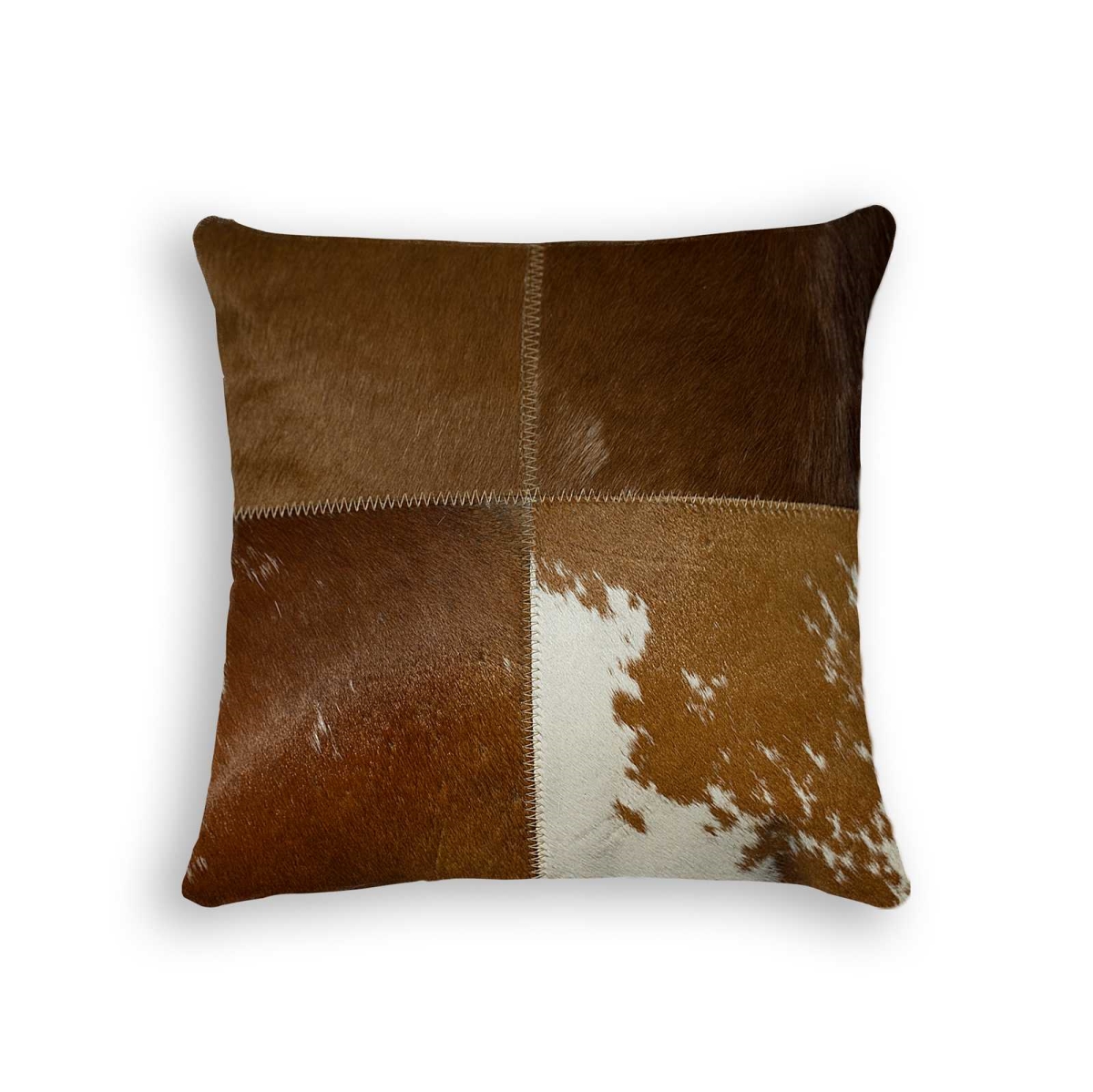 Picture of HomeRoots 316675 18 in. Cowhide Pillow&#44; Brown & White