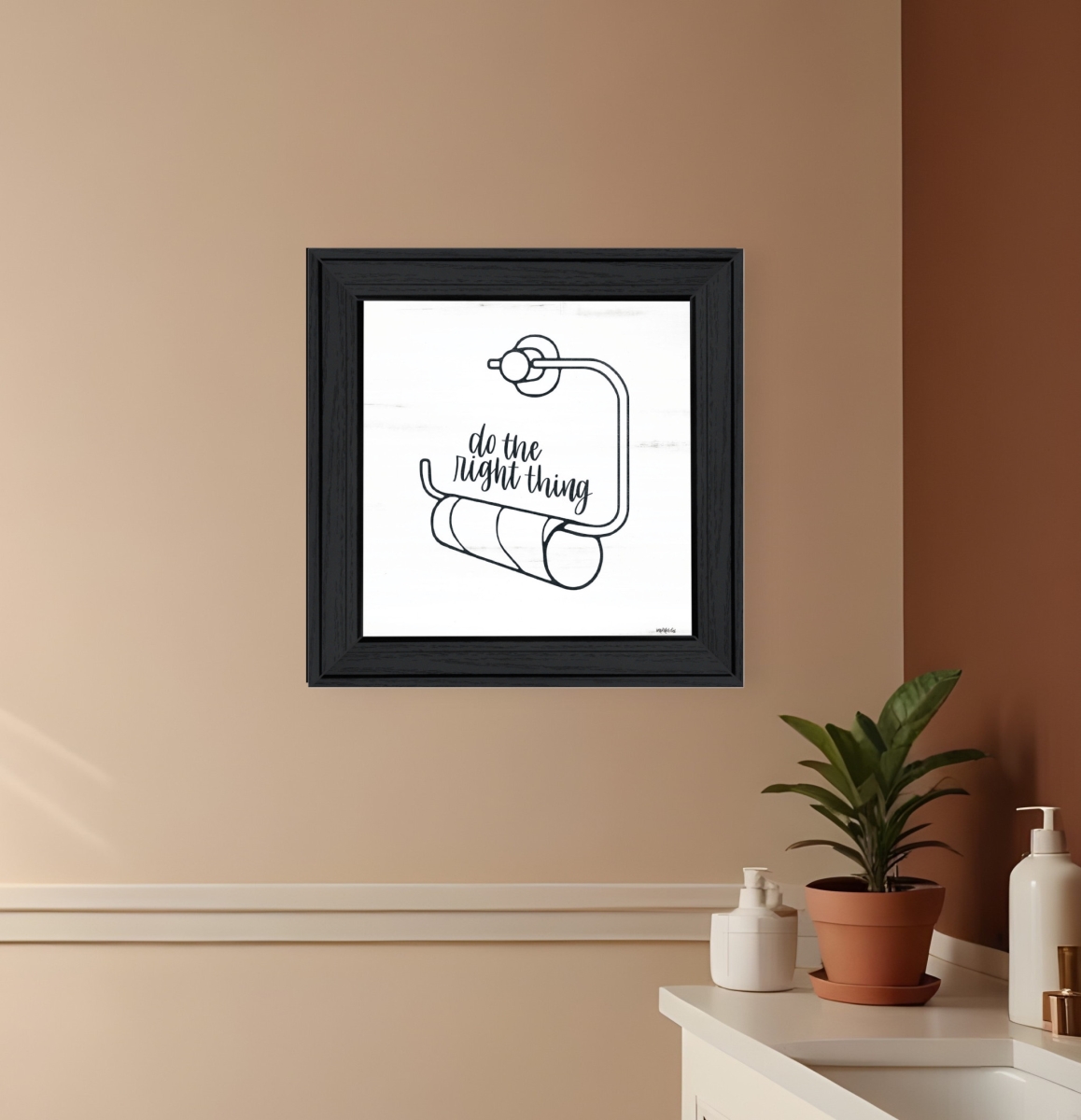 529810 Horizontal Empty Toilet Paper Roll Black Framed Print Wall Art