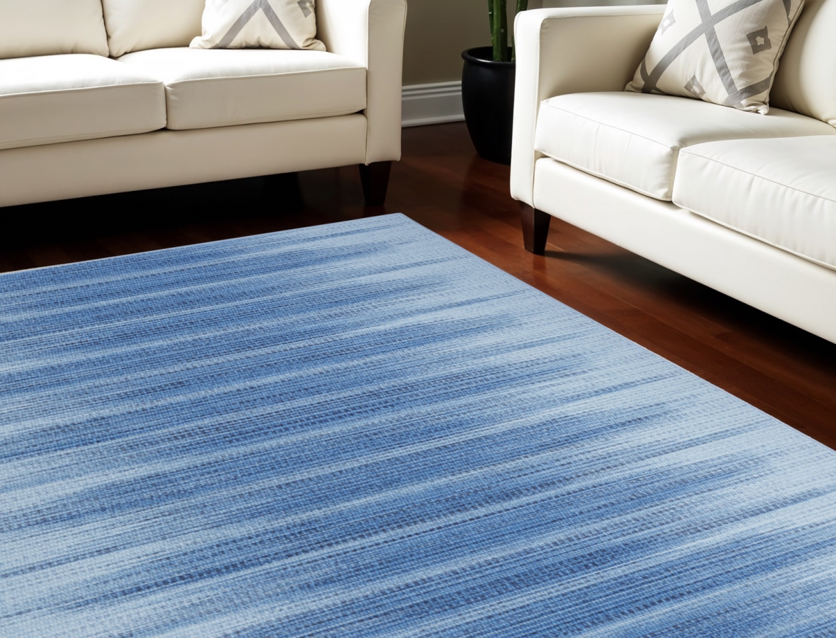 546499 6 x 9 ft. Ombre Distressed Non Skid Rectangle Area Rug, Blue