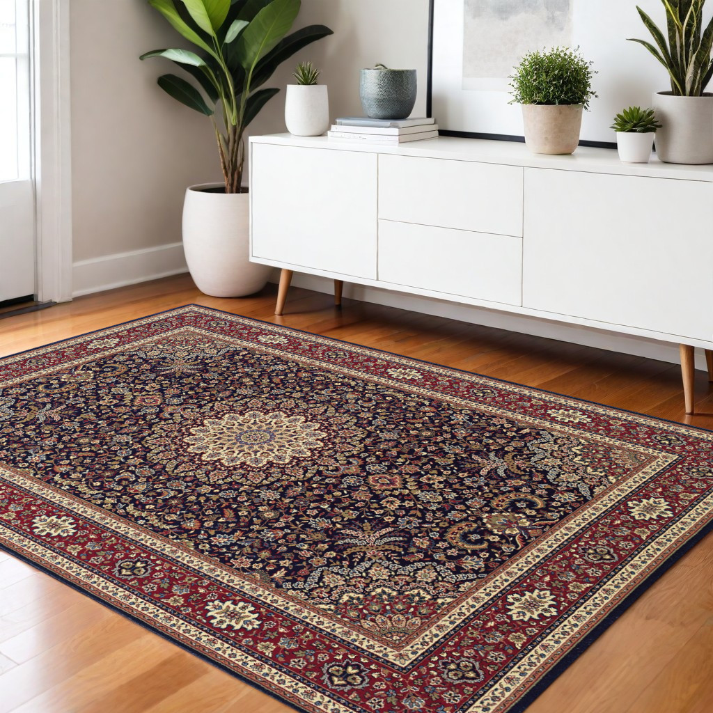 574276 4 x 6 ft. Oriental Rectangle Area Rug, Blue & Red