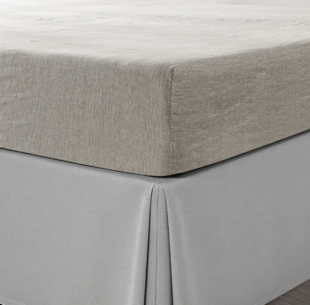520775 Light Gray Linen California King Size Fitted Sheet