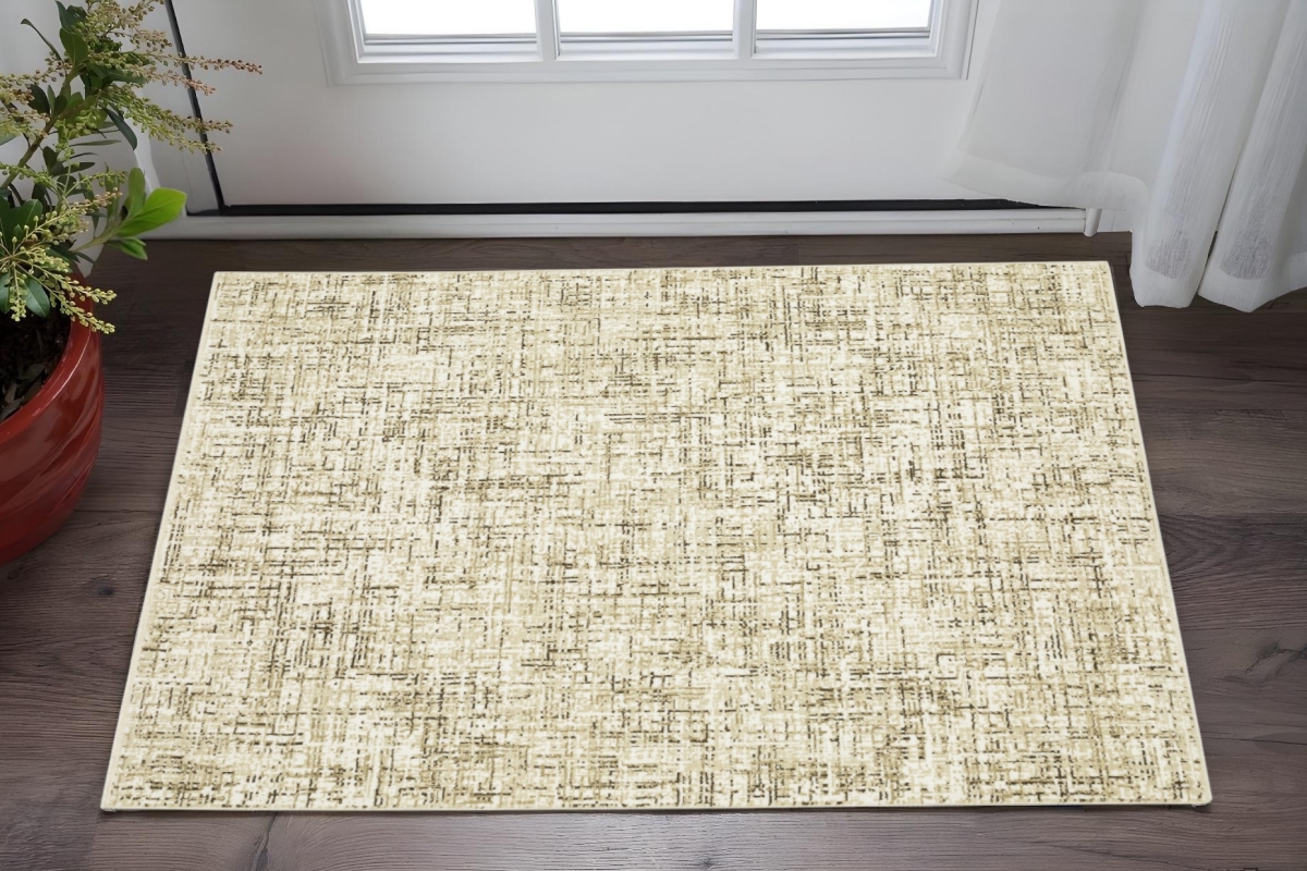 575374 3 x 5 ft. Abstract Rectangle Area Rug, Ivory & Brown