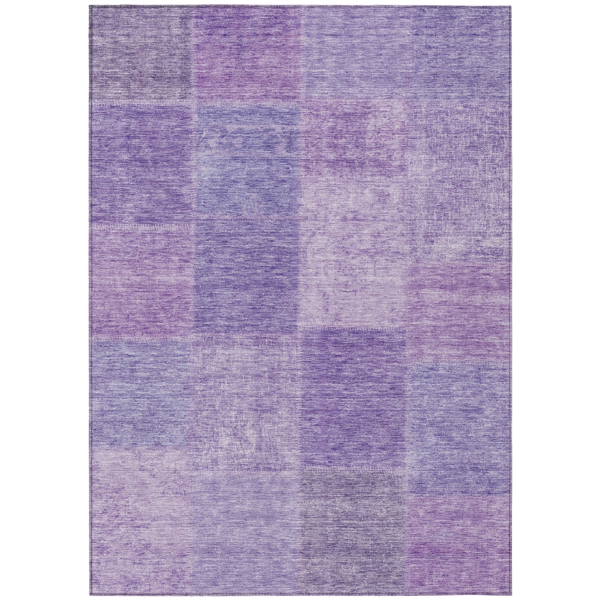 580691 8 x 10 ft. Patchwork Washable Indoor & Outdoor Rectangle Area Rug, Lavender & Purple