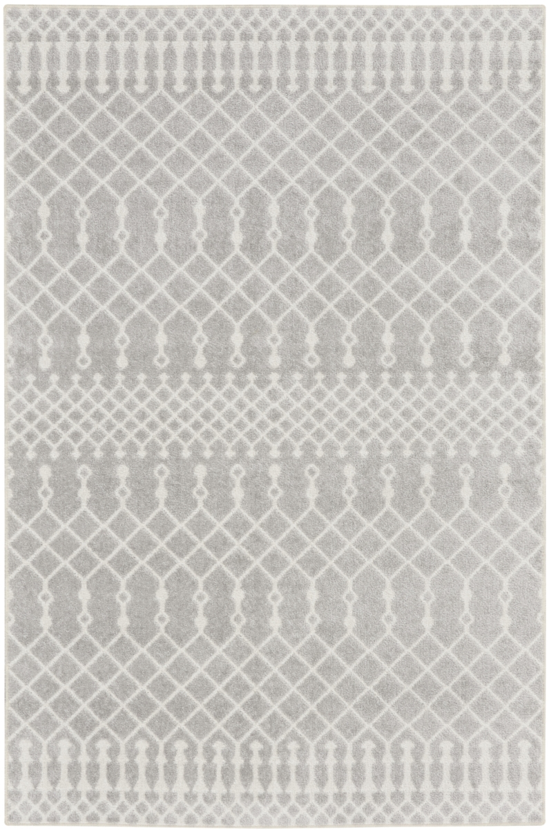 545083 4 x 6 ft. Blue & Ivory Abstract Power Loom Washable Rectangle Area Rug