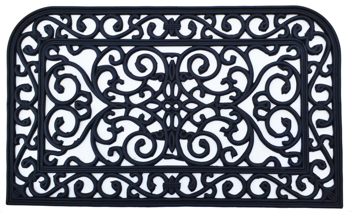 573954 Rectangle Modern 18 x 30 in. Black Rubber Outdoor Door Mat