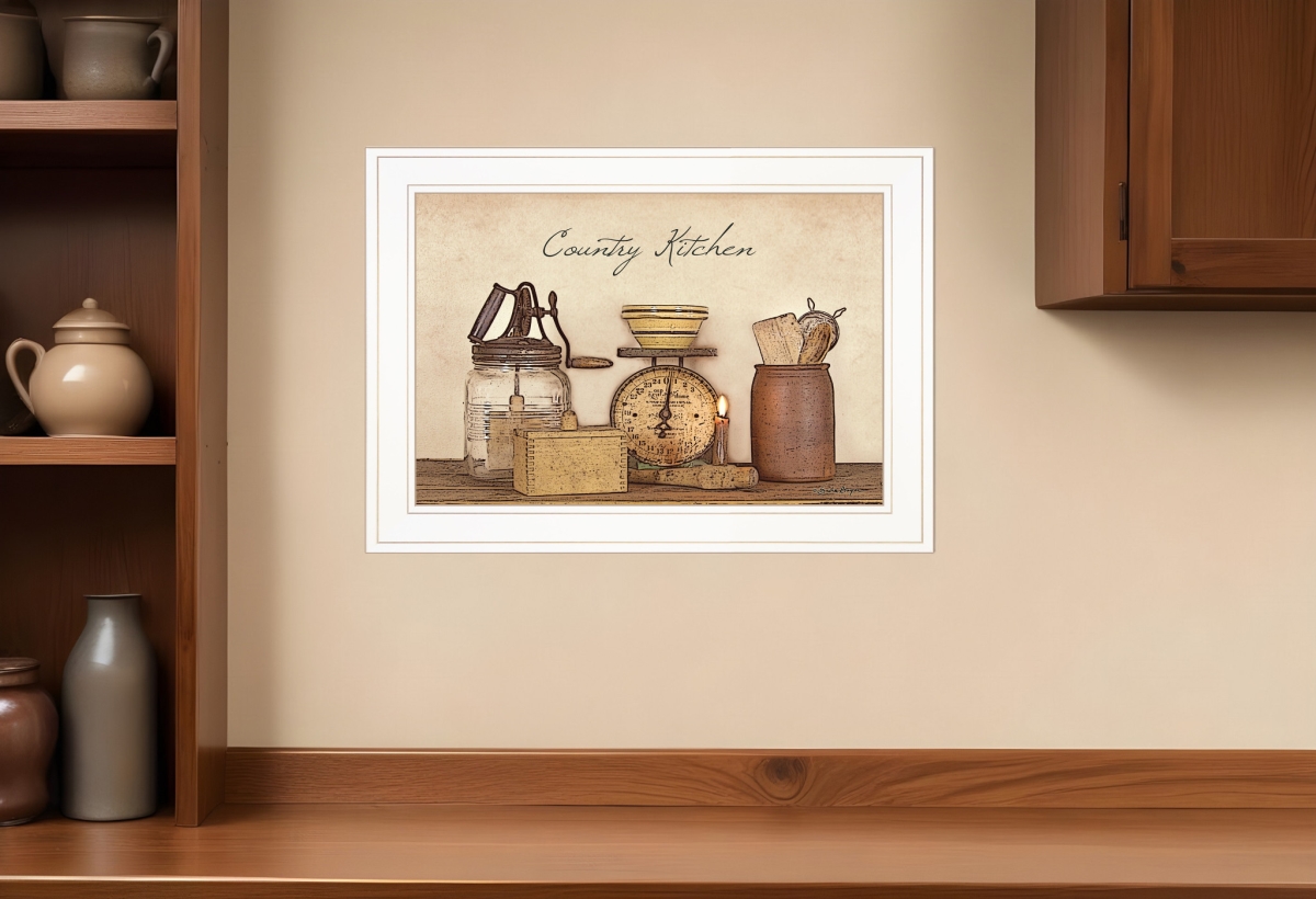 Picture of HomeRoots 406716 Country Kitchen White Framed Print Wall Art