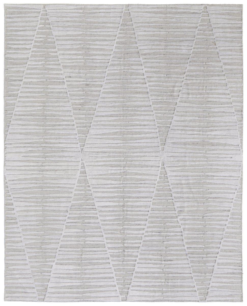567001 5 x 8 ft. Ivory Geometric Hand Woven Rectangle Area Rug