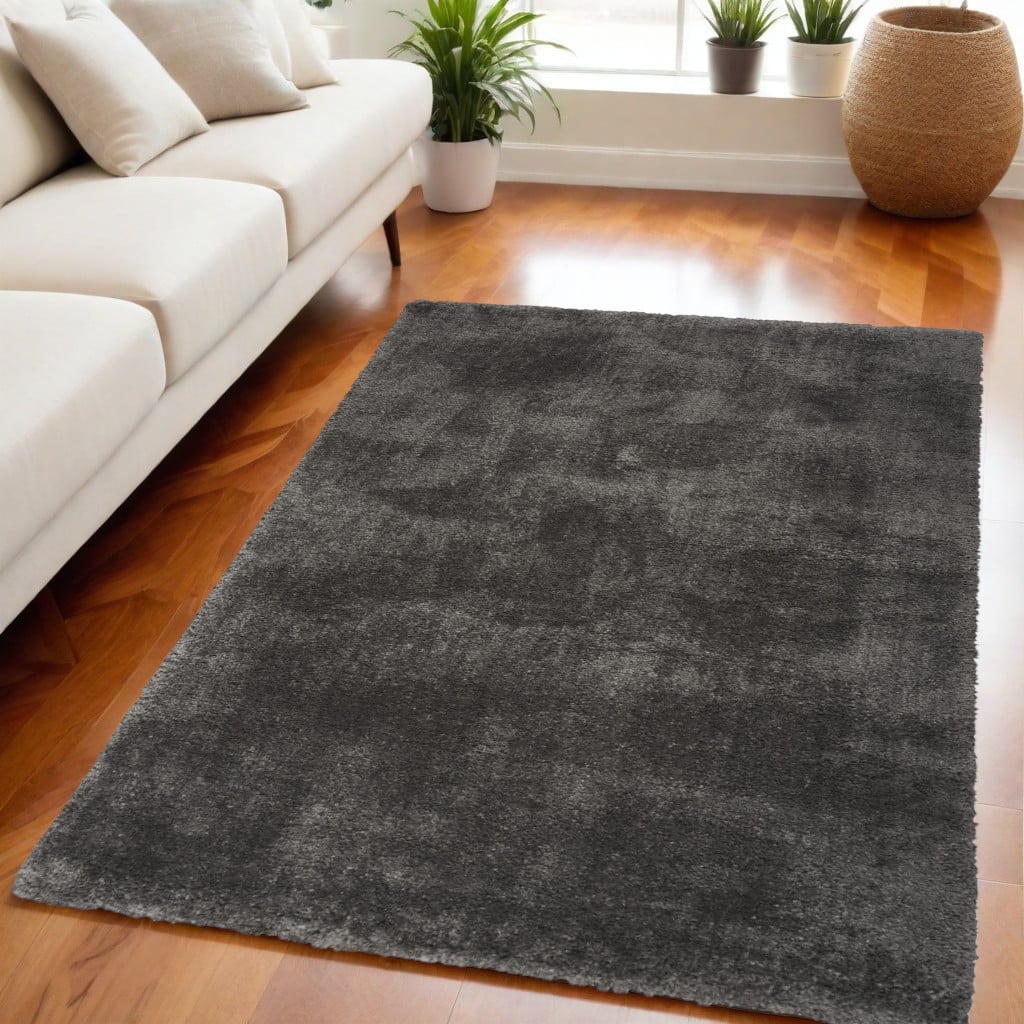 551122 5 x 7 ft. Shag Rectangle Area Rug, Gray
