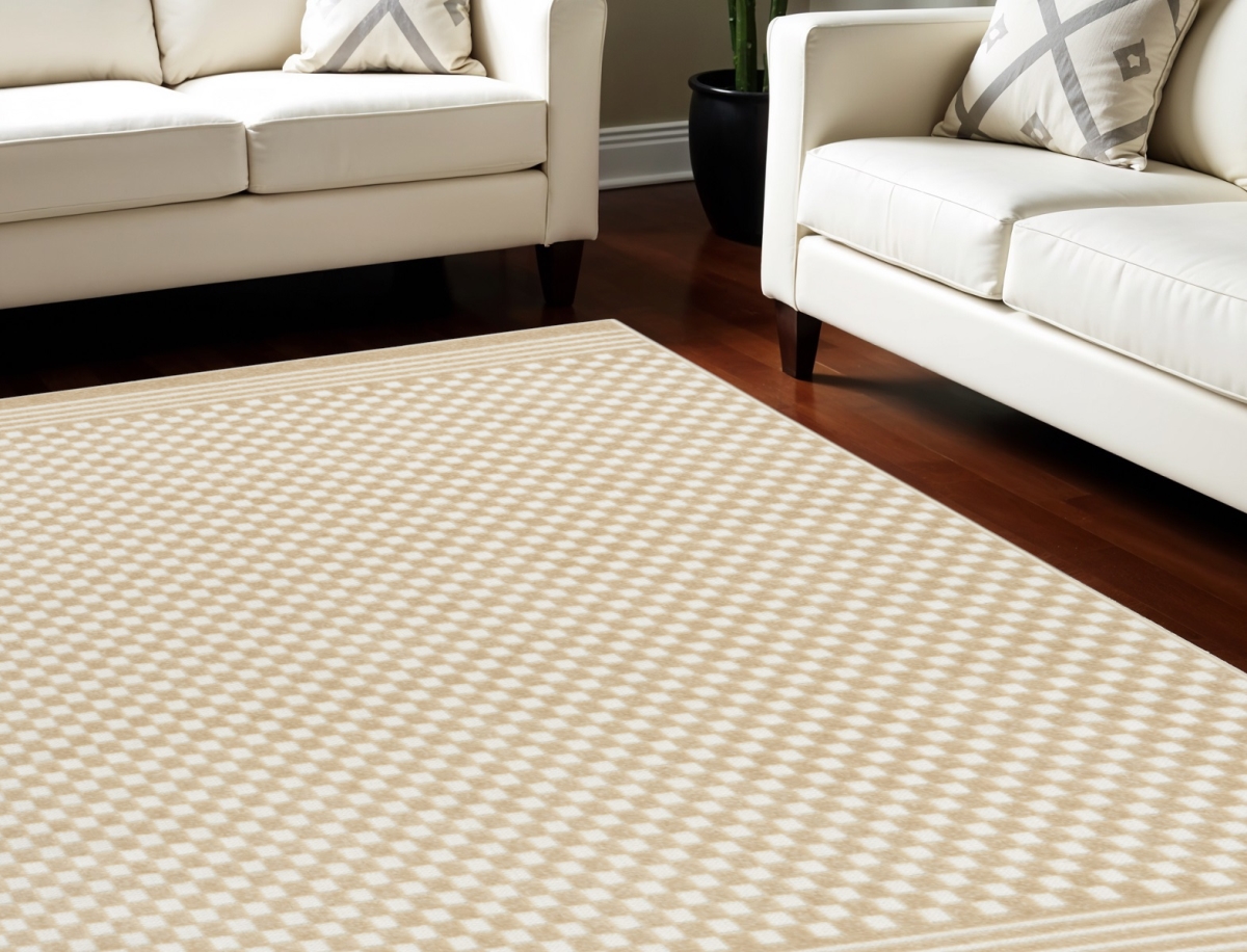 564113 7 x 9 ft. Geometric Rectangle Area Rug, Tan