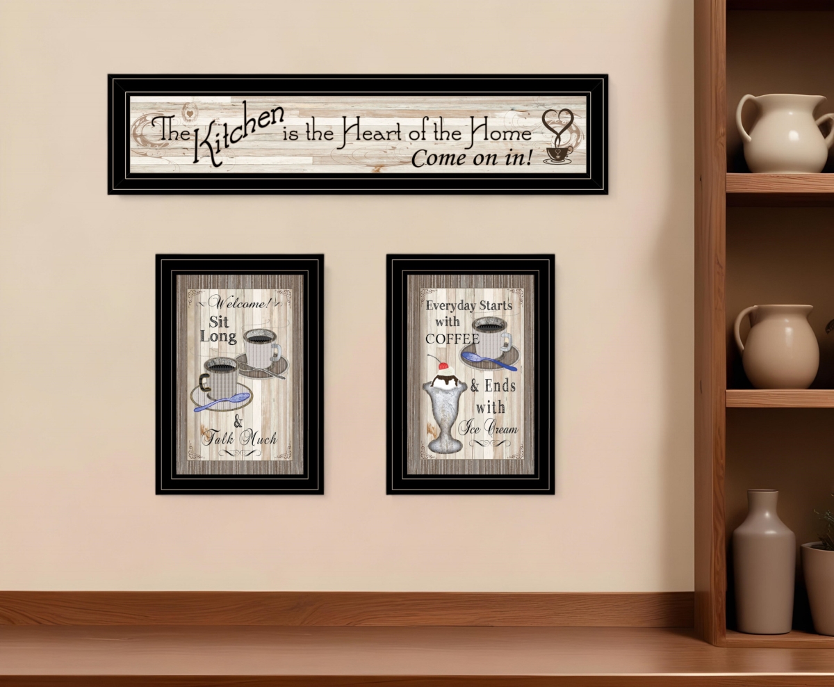 Picture of HomeRoots 406677 Kitchen Come in Black Framed Print Wall Art - Set of 3